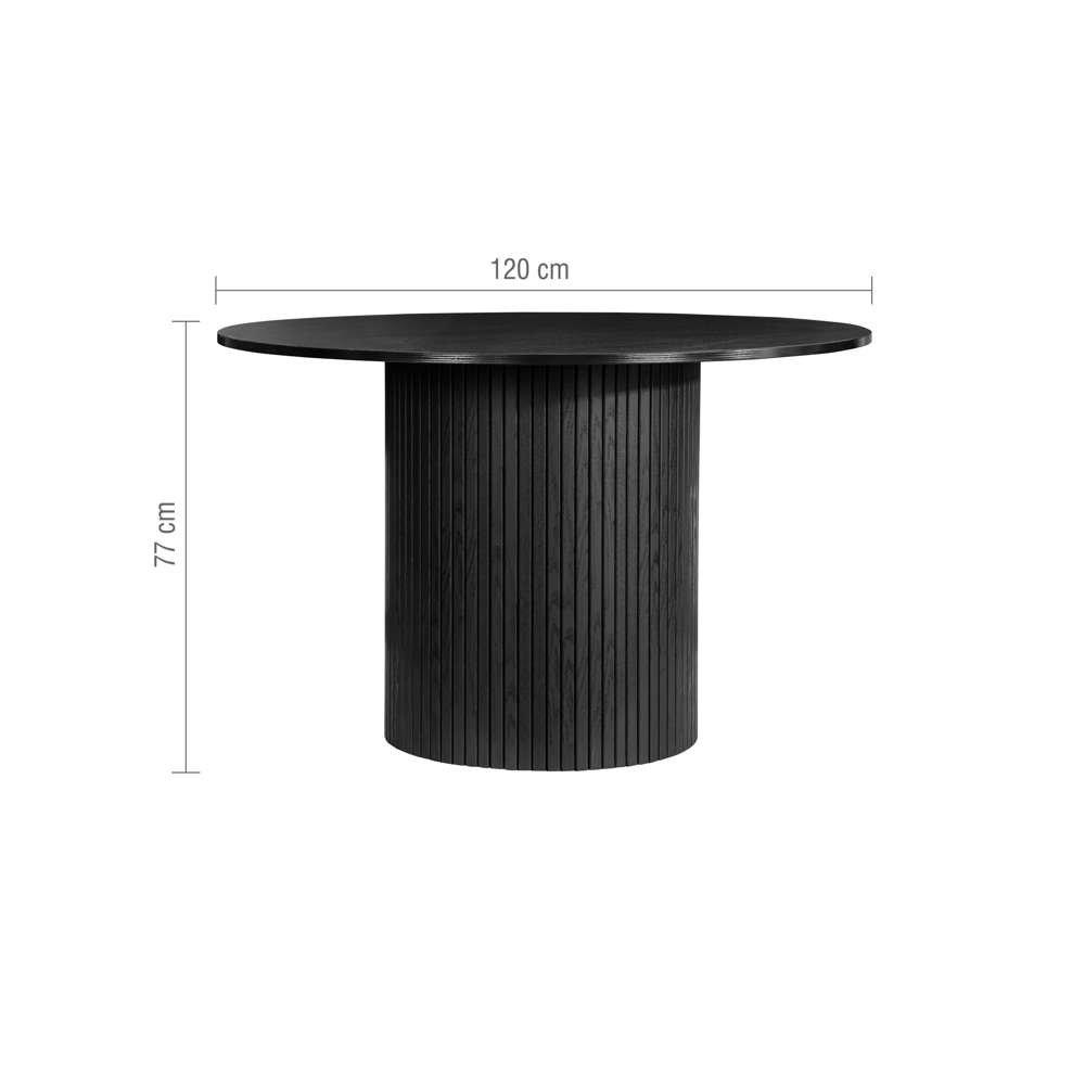 Black - Birlea - Axel Round Fluted Dining Table with 4 Chairs - 10