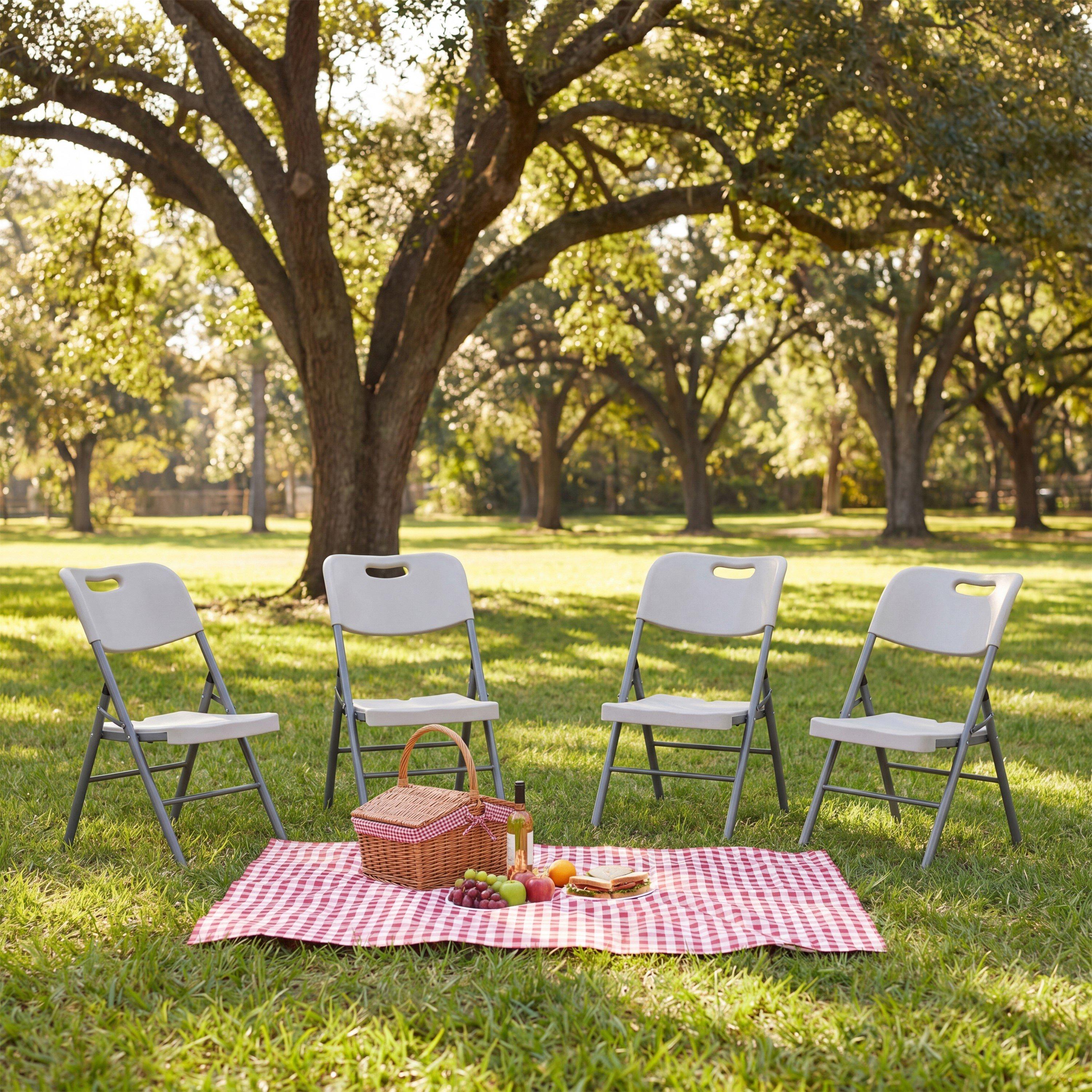 Lassic  Home Vida Set Of 4 Outdoor Indoor Folding Chairs - White  of 4