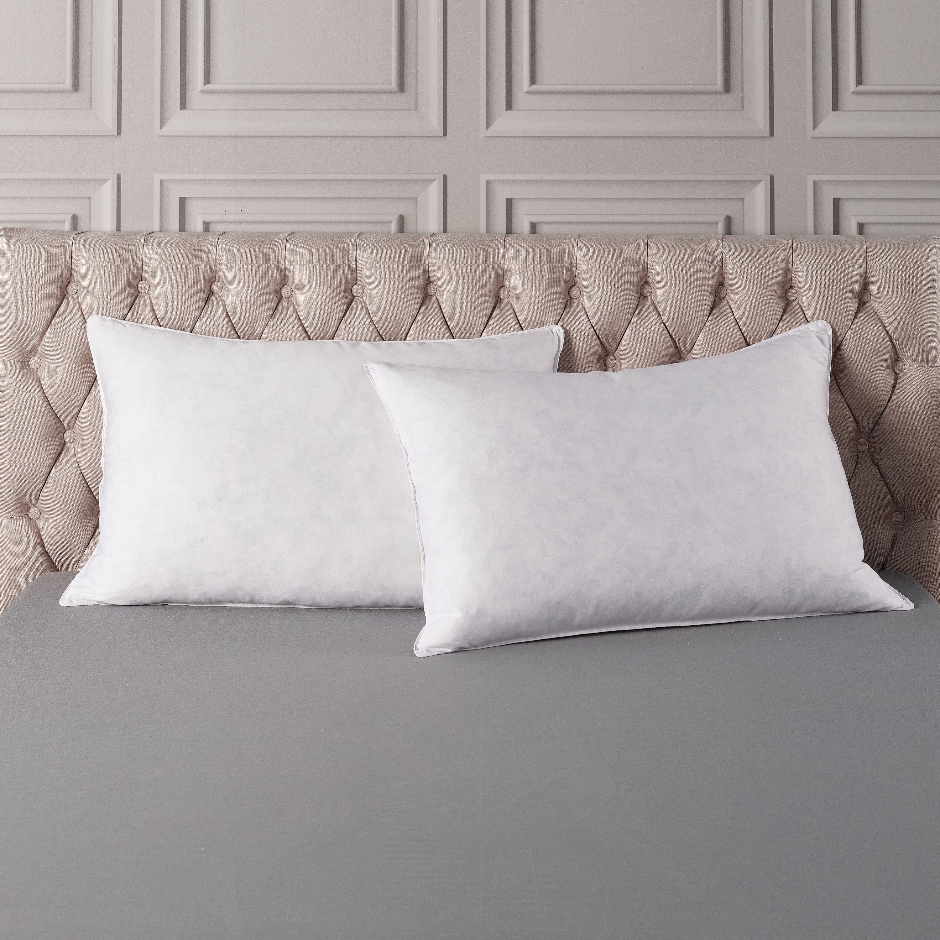 White - Downland - Luxury Cotton Duck Feather & Down Pillow Pair - 2