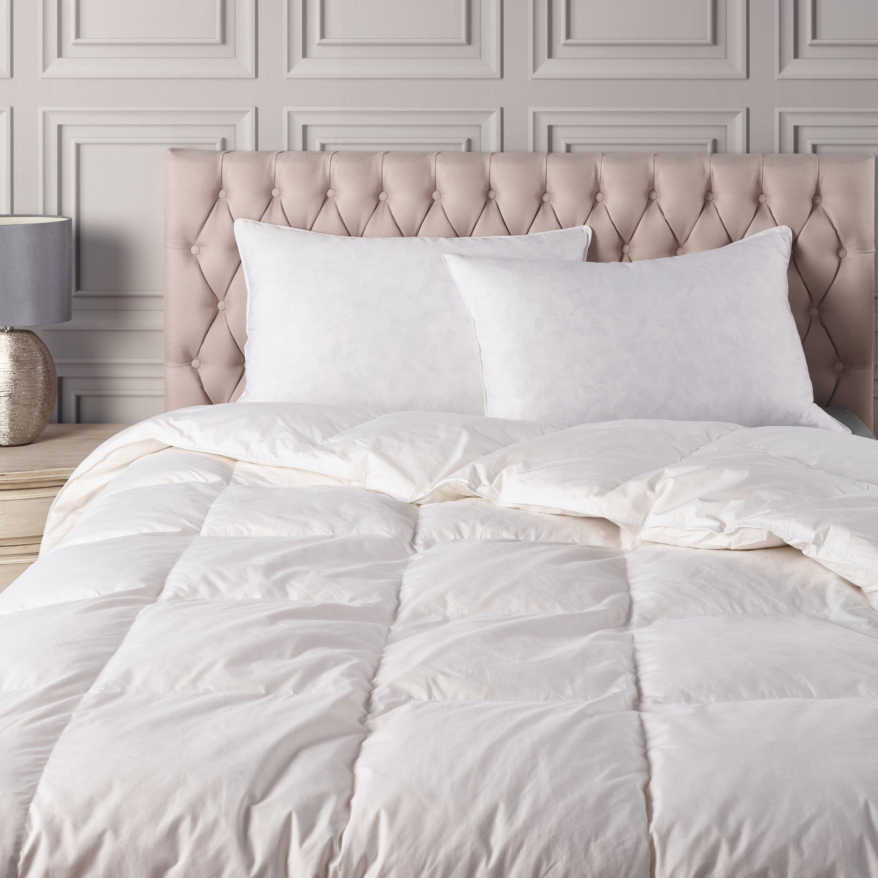 White - Downland - Luxury Cotton Duck Feather & Down Pillow Pair - 4