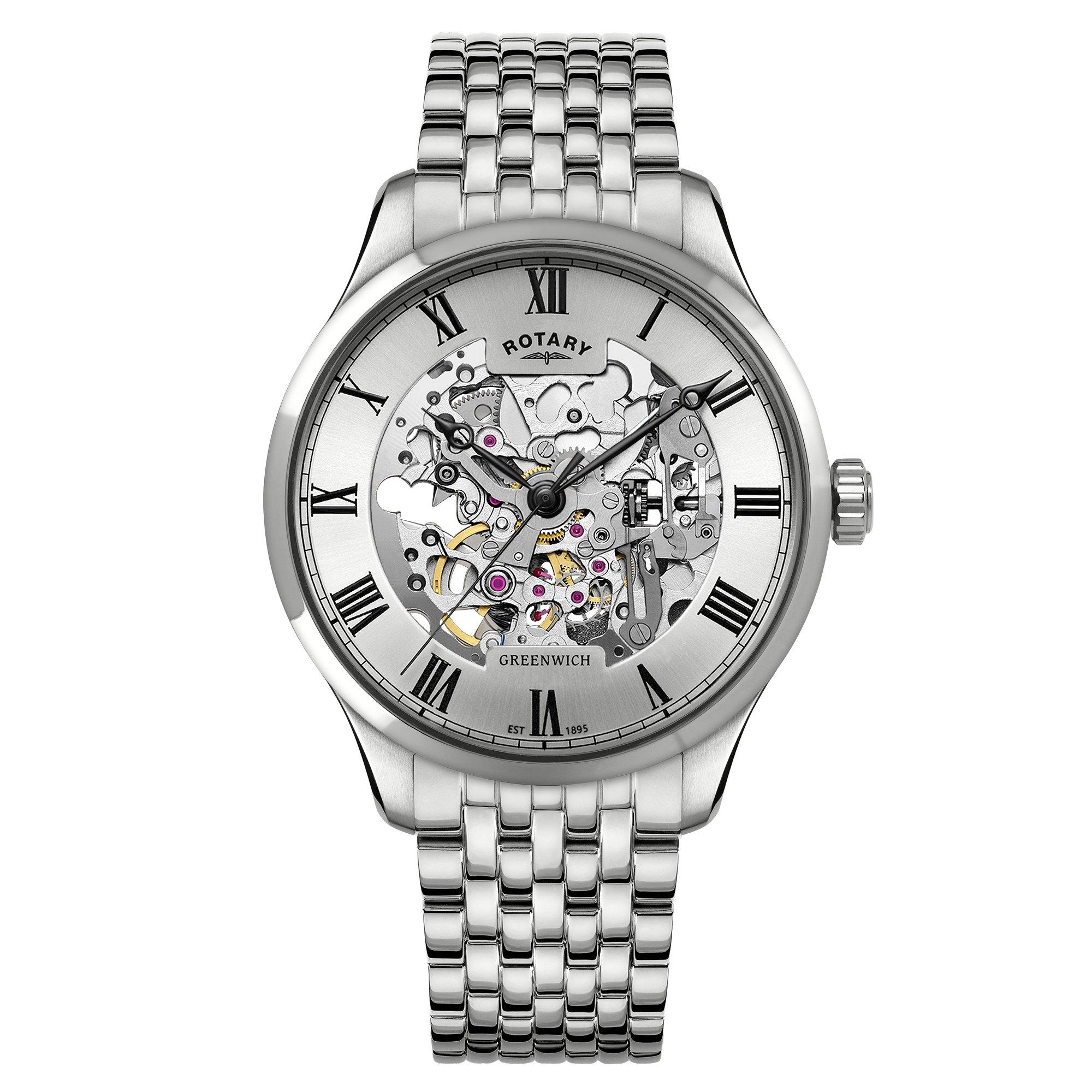 Rotary Men's Greenwich Ss Bracelet Watch - Silver