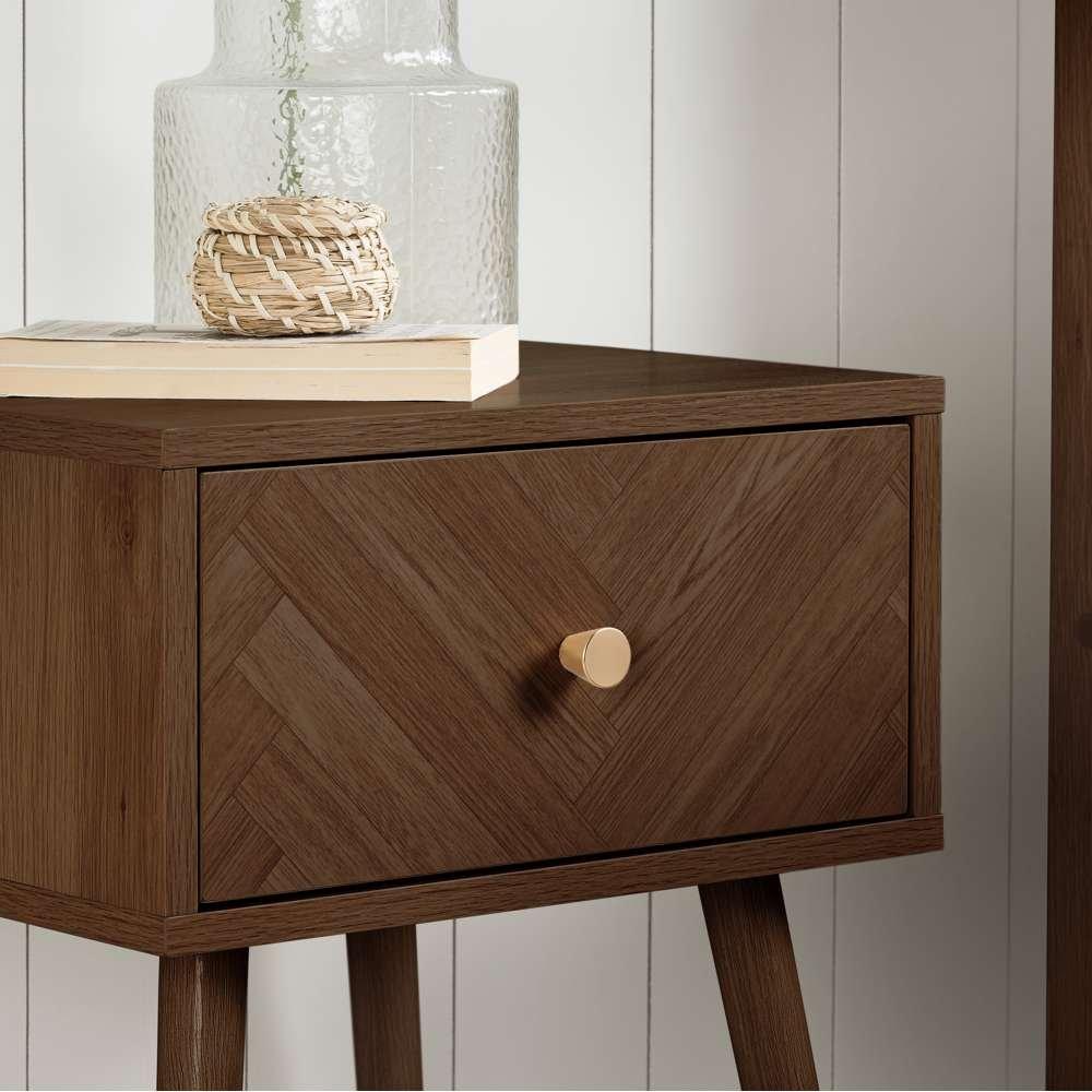 Brown - Birlea - Herringford 1 Drawer Bedside - 2