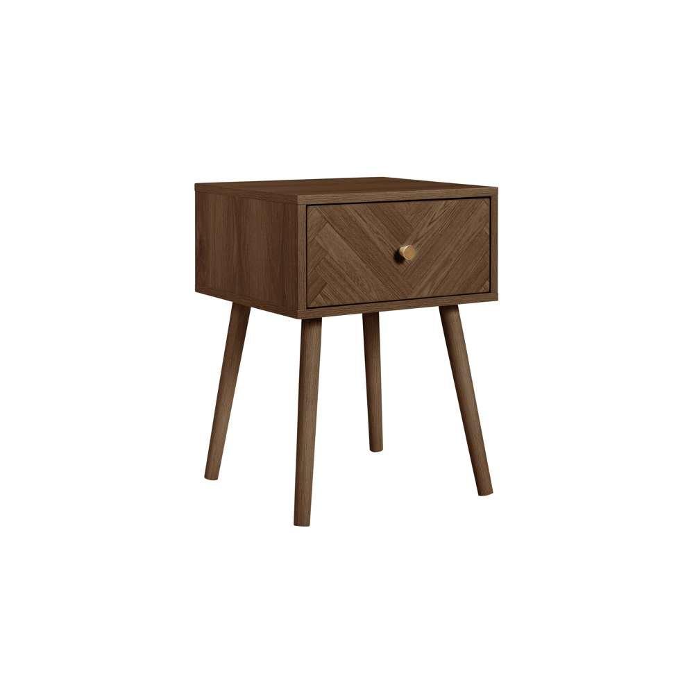 Brown - Birlea - Herringford 1 Drawer Bedside - 4