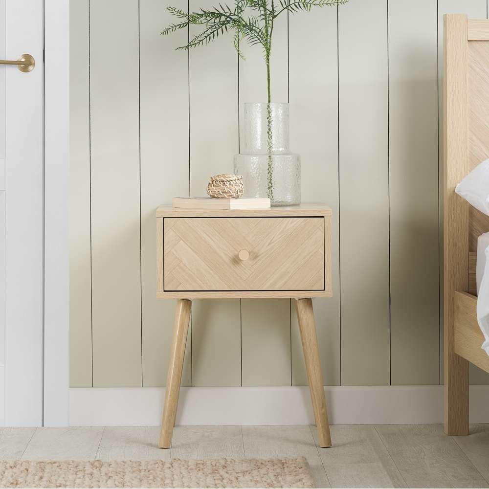 Birlea  Herringford 1 Drawer Bedside - Nude