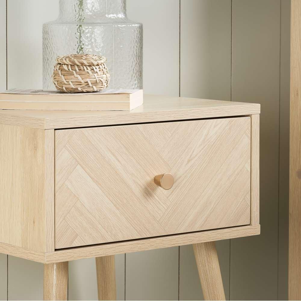 Nude - Birlea - Herringford 1 Drawer Bedside - 2