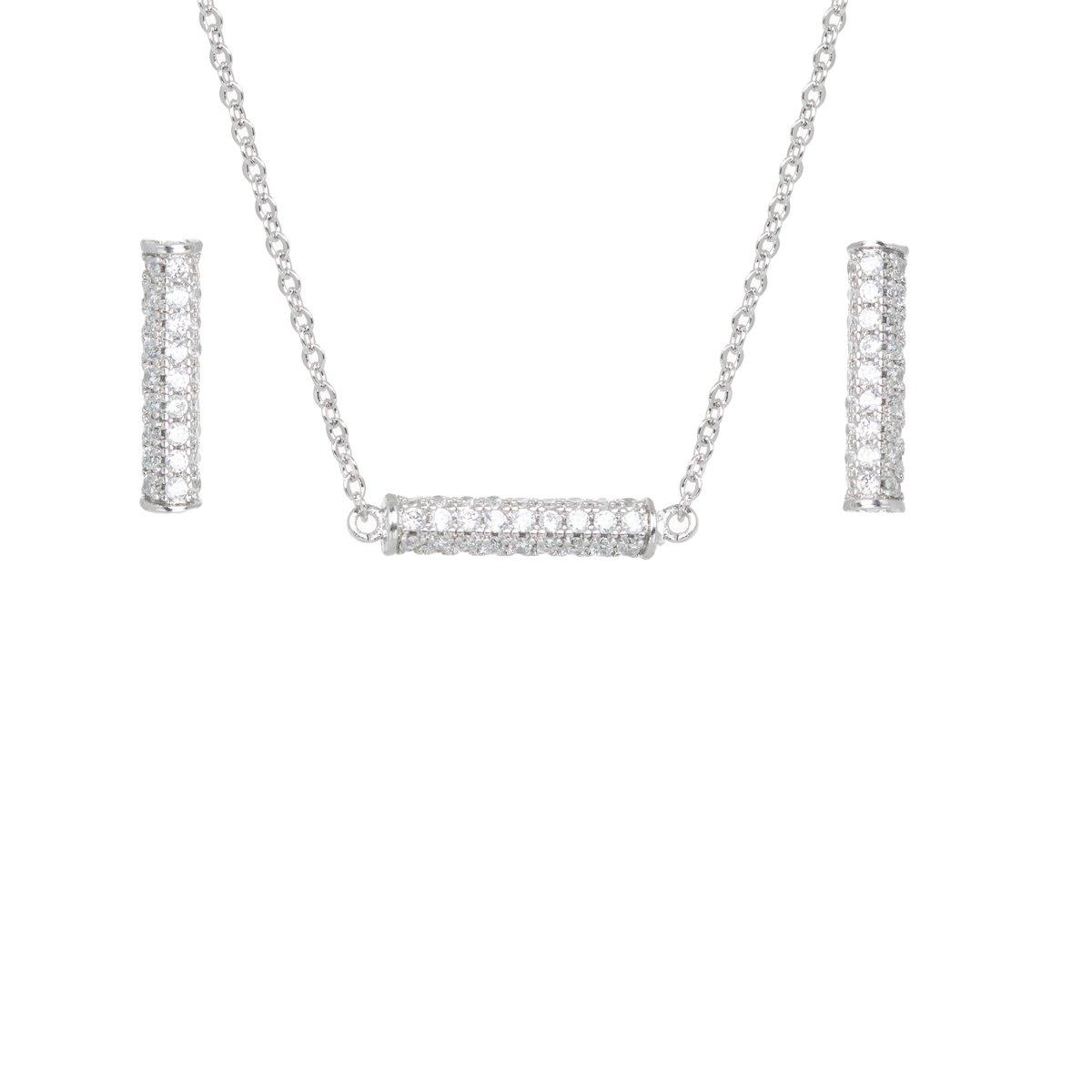 Silver - Espree - SAVE £13 Espree Crystal Pendant and Earring Set