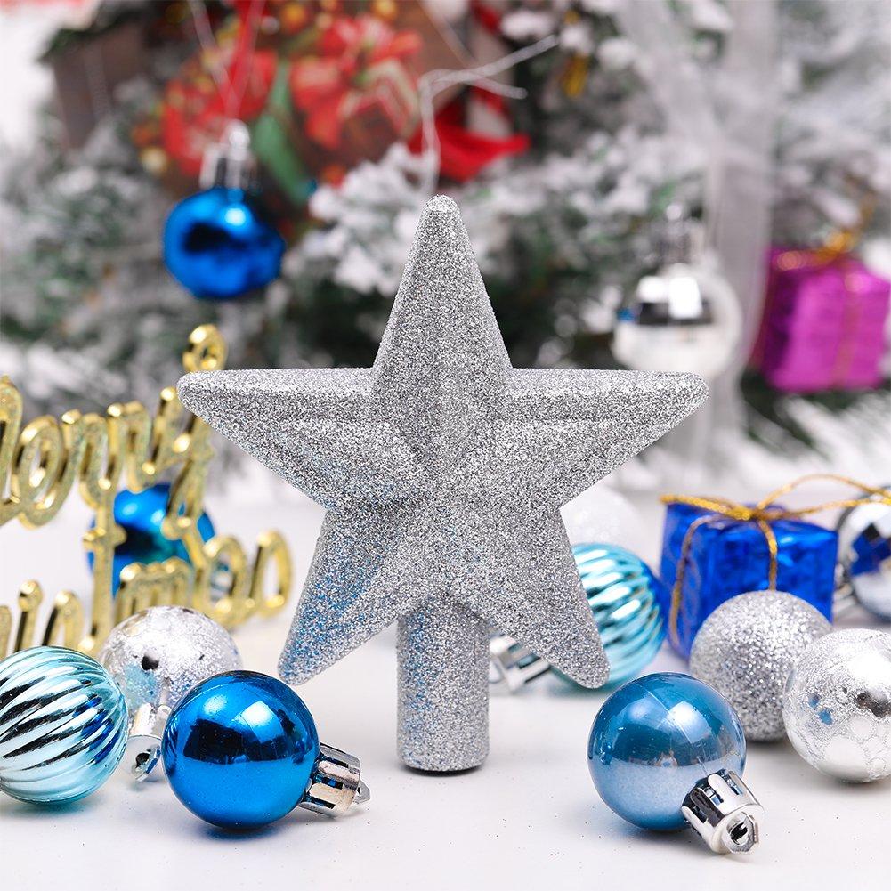 Silver And Blue - LIFE IDEAS - 30pcs Shatterproof Ornament Set with Baubles - 6