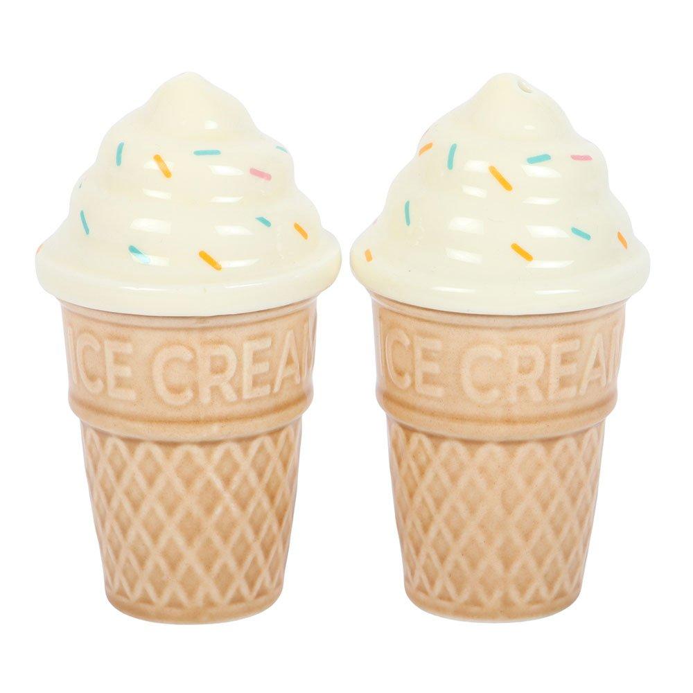 White - Something Different - Ice Cream Cone Salt and Pepper Shakers - 2