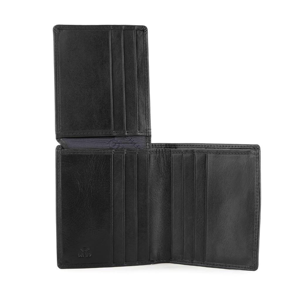 Black - PRIMEHIDE Leather - Tuscan Men’s Trifold Credit Card Wallet - 4