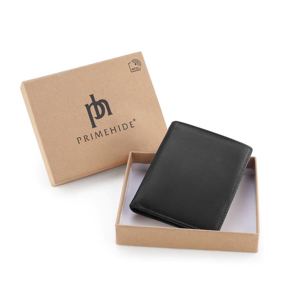 Black - PRIMEHIDE Leather - Tuscan Men’s Trifold Credit Card Wallet - 5