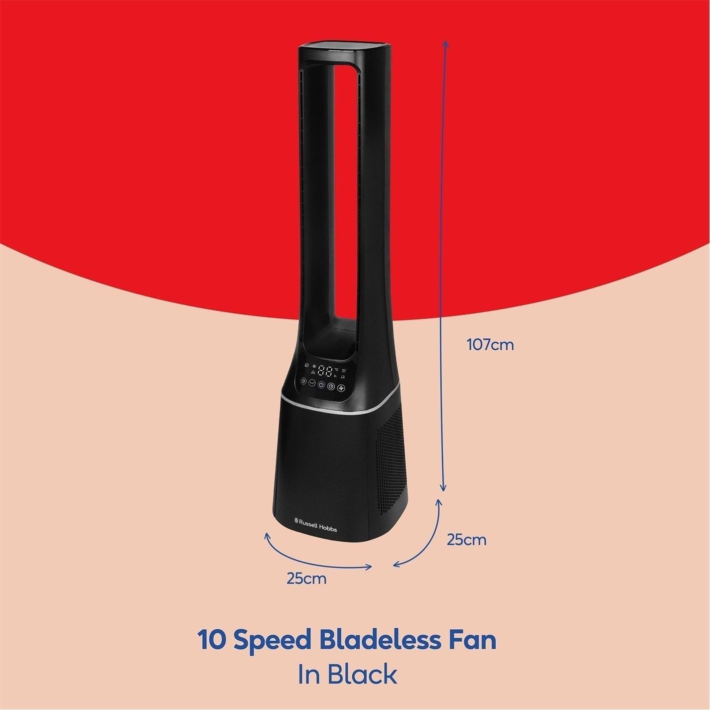 Black - Russell Hobbs - RHBLDL12B 10 Speed Bladeless Fan in Black - 2
