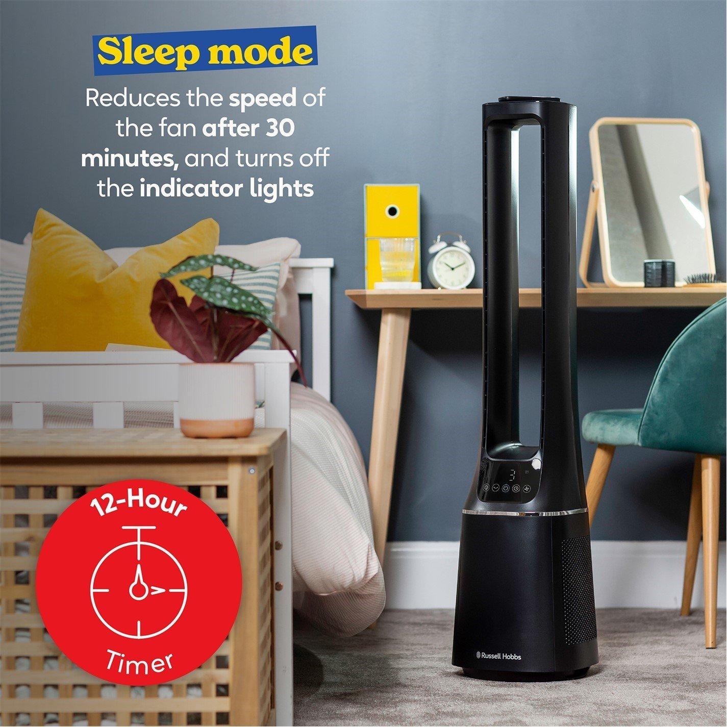 Black - Russell Hobbs - RHBLDL12B 10 Speed Bladeless Fan in Black - 6