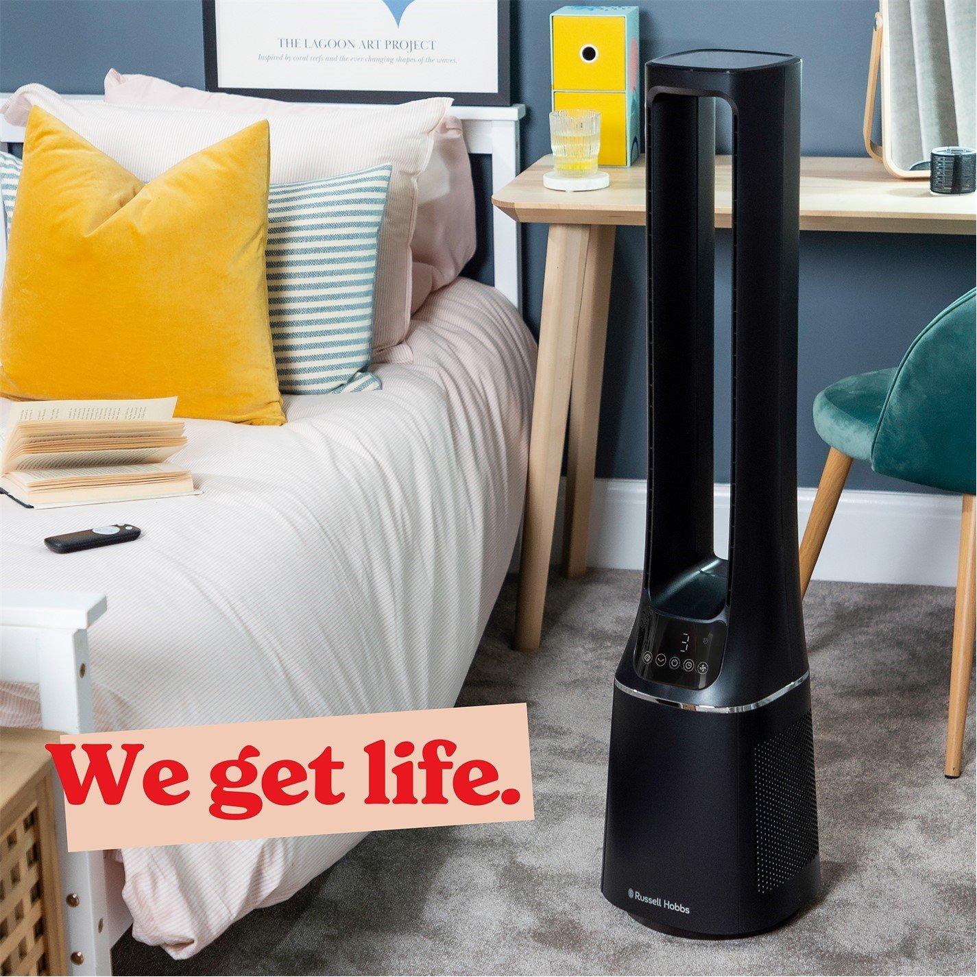 Black - Russell Hobbs - RHBLDL12B 10 Speed Bladeless Fan in Black - 9