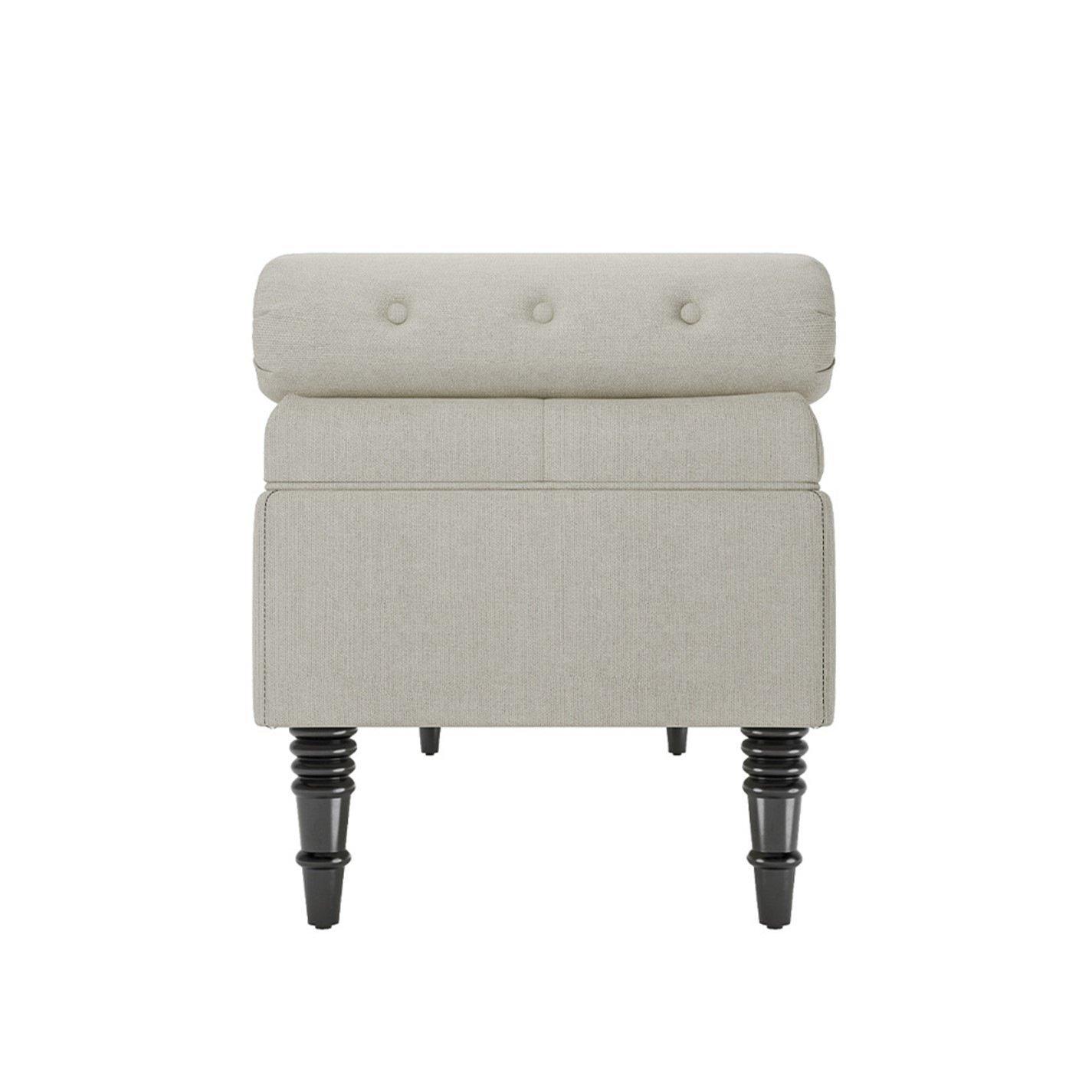 Beige - Kabinet UK - Flip-top Uphlostered Storage Ottoman Bench Beige - 5