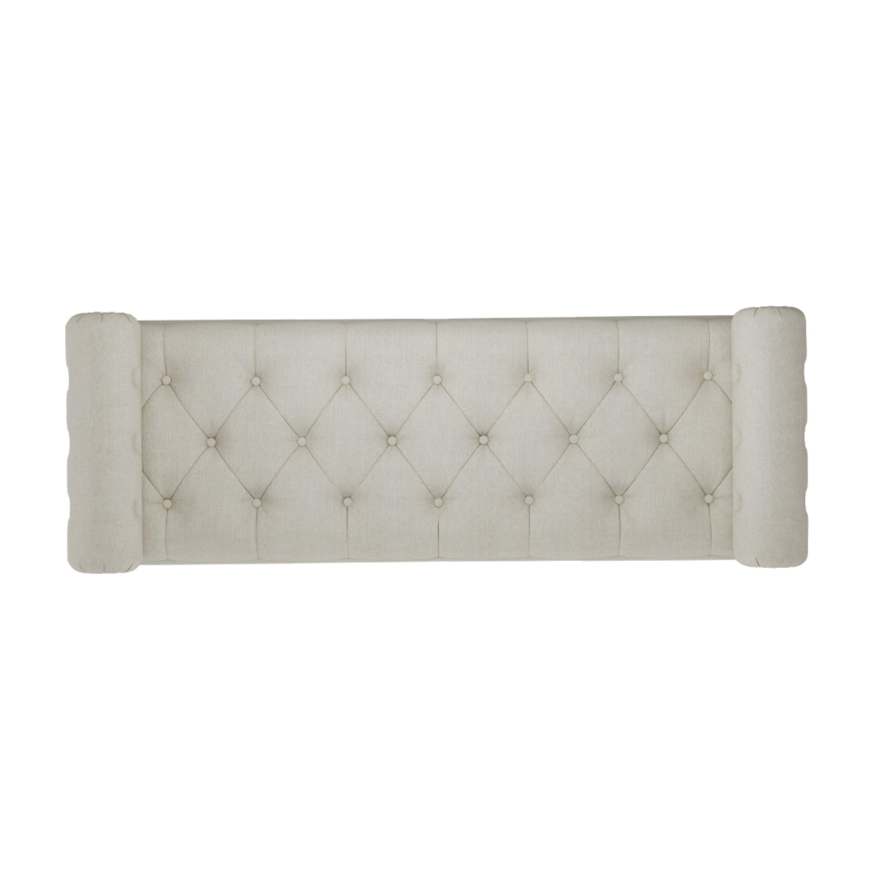 Beige - Kabinet UK - Flip-top Uphlostered Storage Ottoman Bench Beige - 7