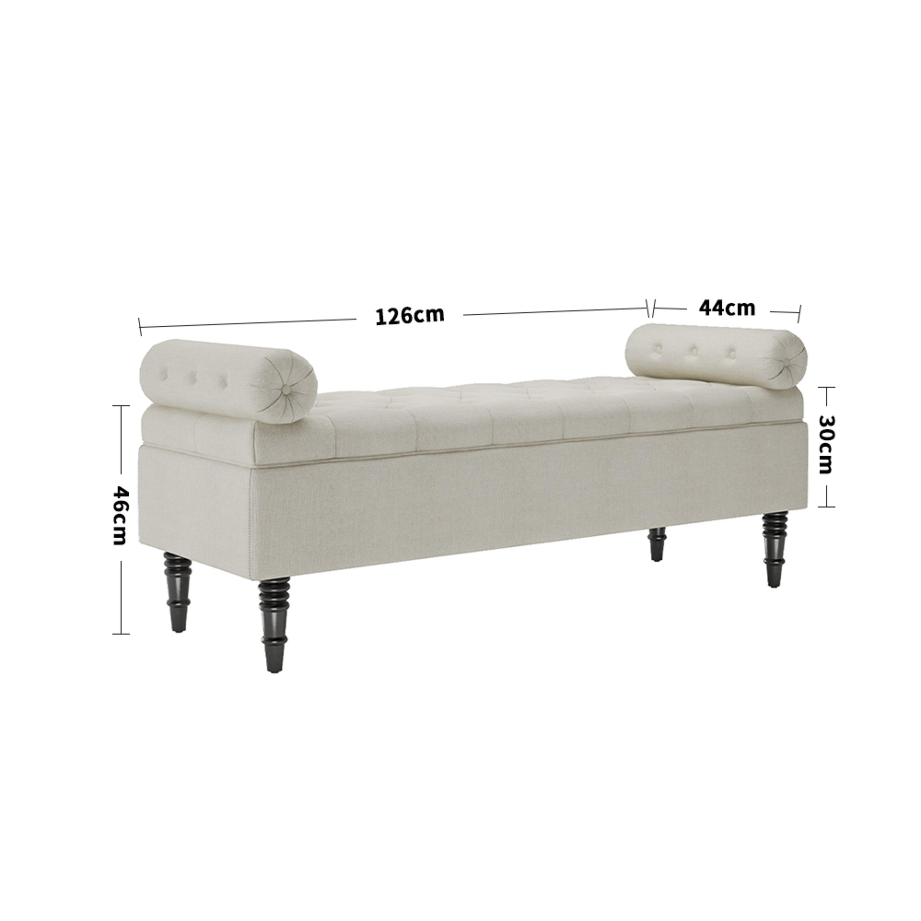 Beige - Kabinet UK - Flip-top Uphlostered Storage Ottoman Bench Beige - 8