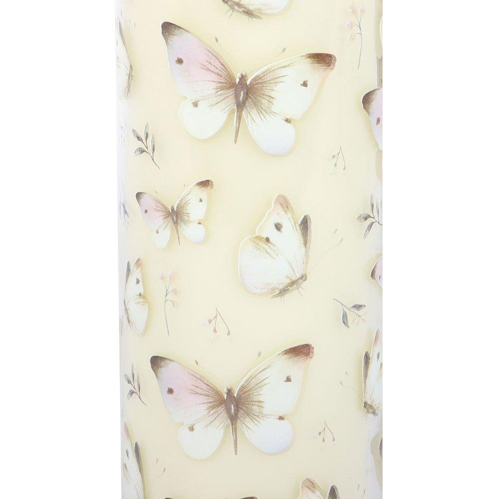 White - Something Different - White Butterfly Print Vanilla Tube Candle - 2