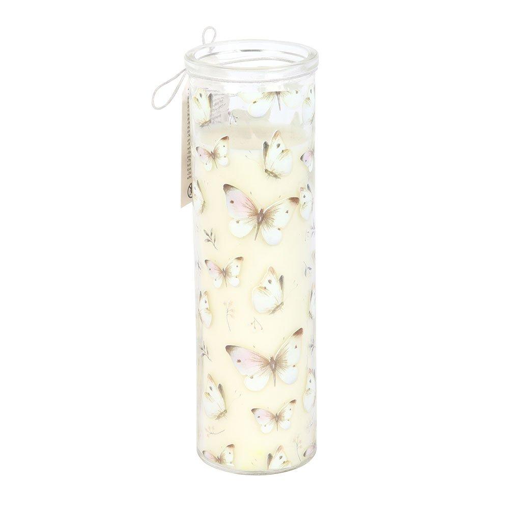 White - Something Different - White Butterfly Print Vanilla Tube Candle - 3