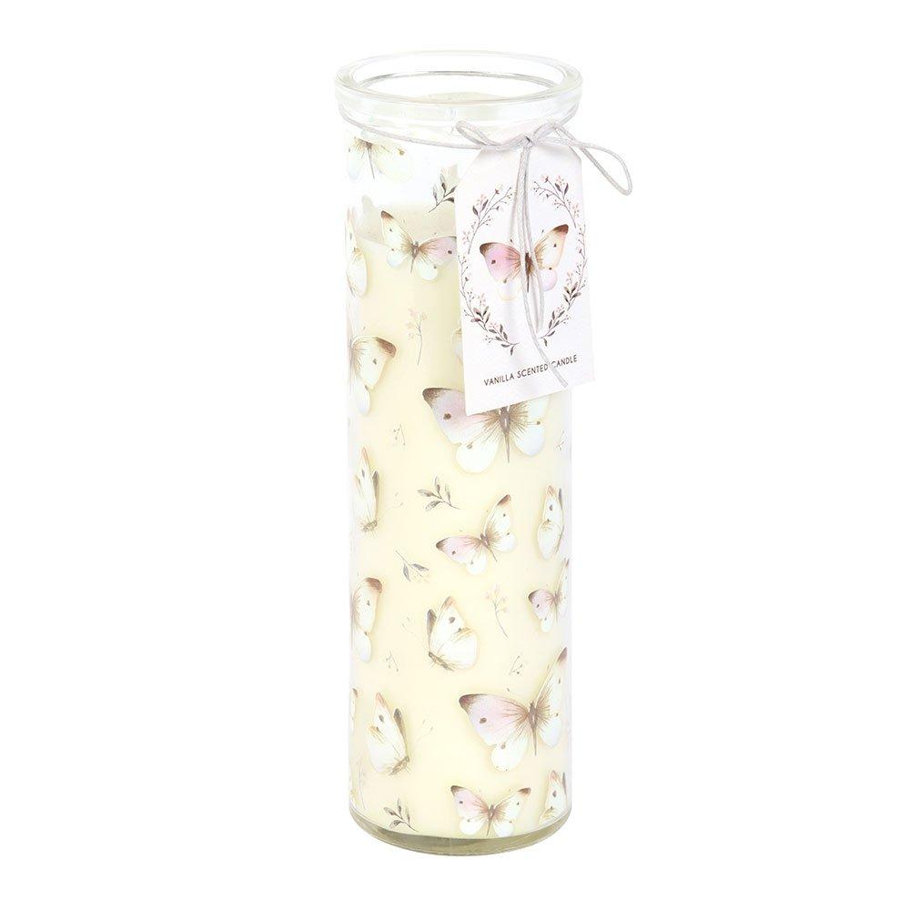 White - Something Different - White Butterfly Print Vanilla Tube Candle - 4