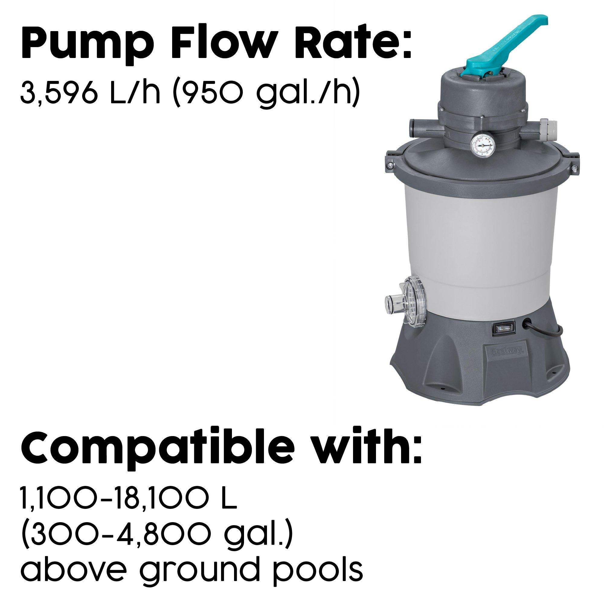 Grey - Bestway - 3596L Above Ground Pool Sand Filter Pump - 2