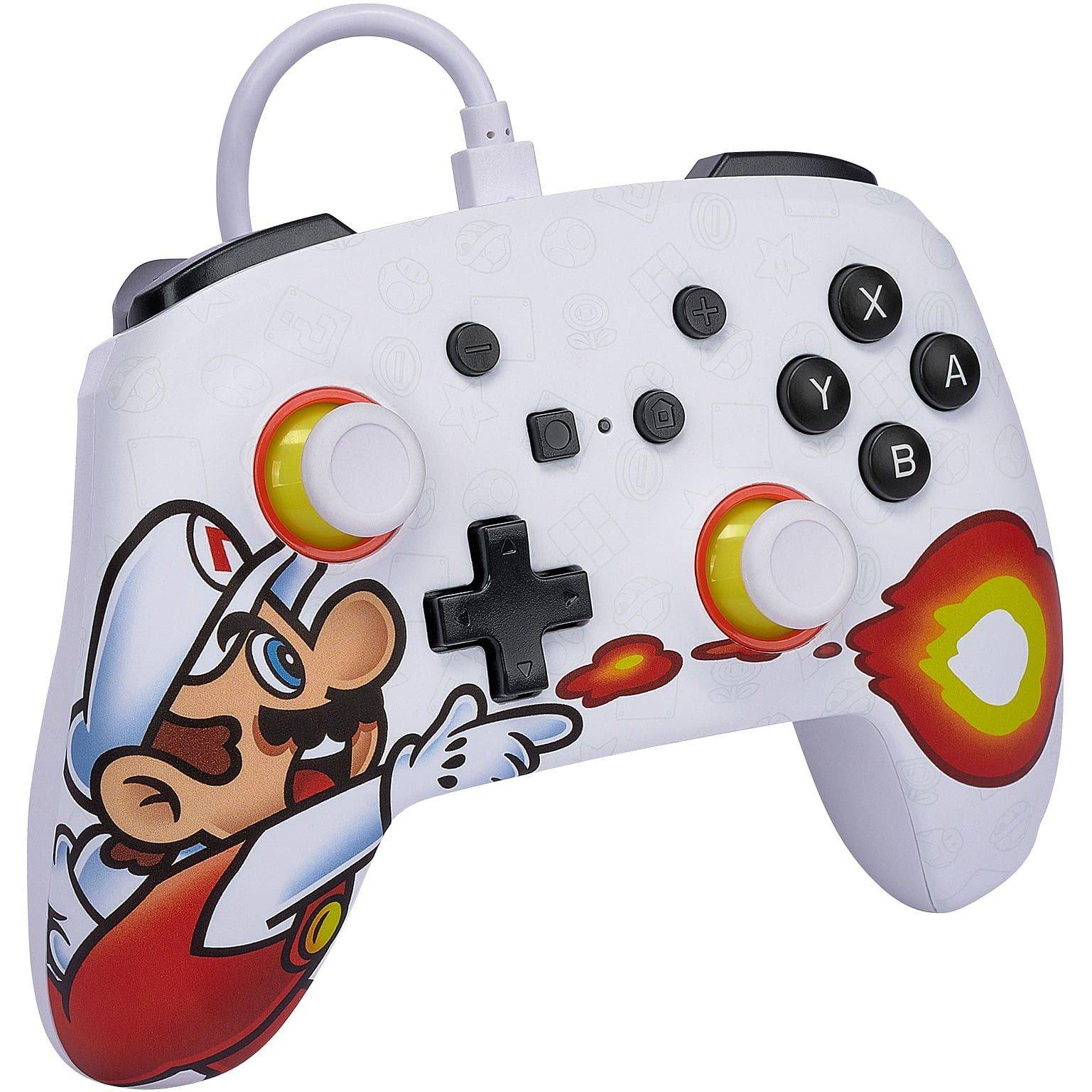 Merchandise - PowerA - Switch Enhanced Wired Controller - Fireball Mario - 4