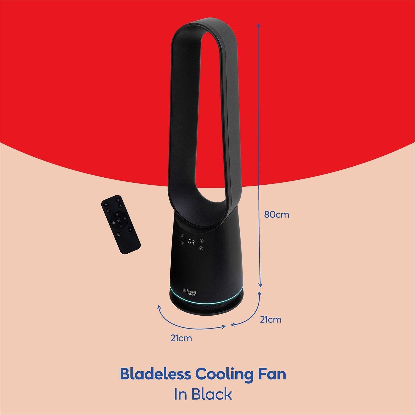 Black - Russell Hobbs - RHBLDLC25B Bladeless Cooling Fan - Black - 2