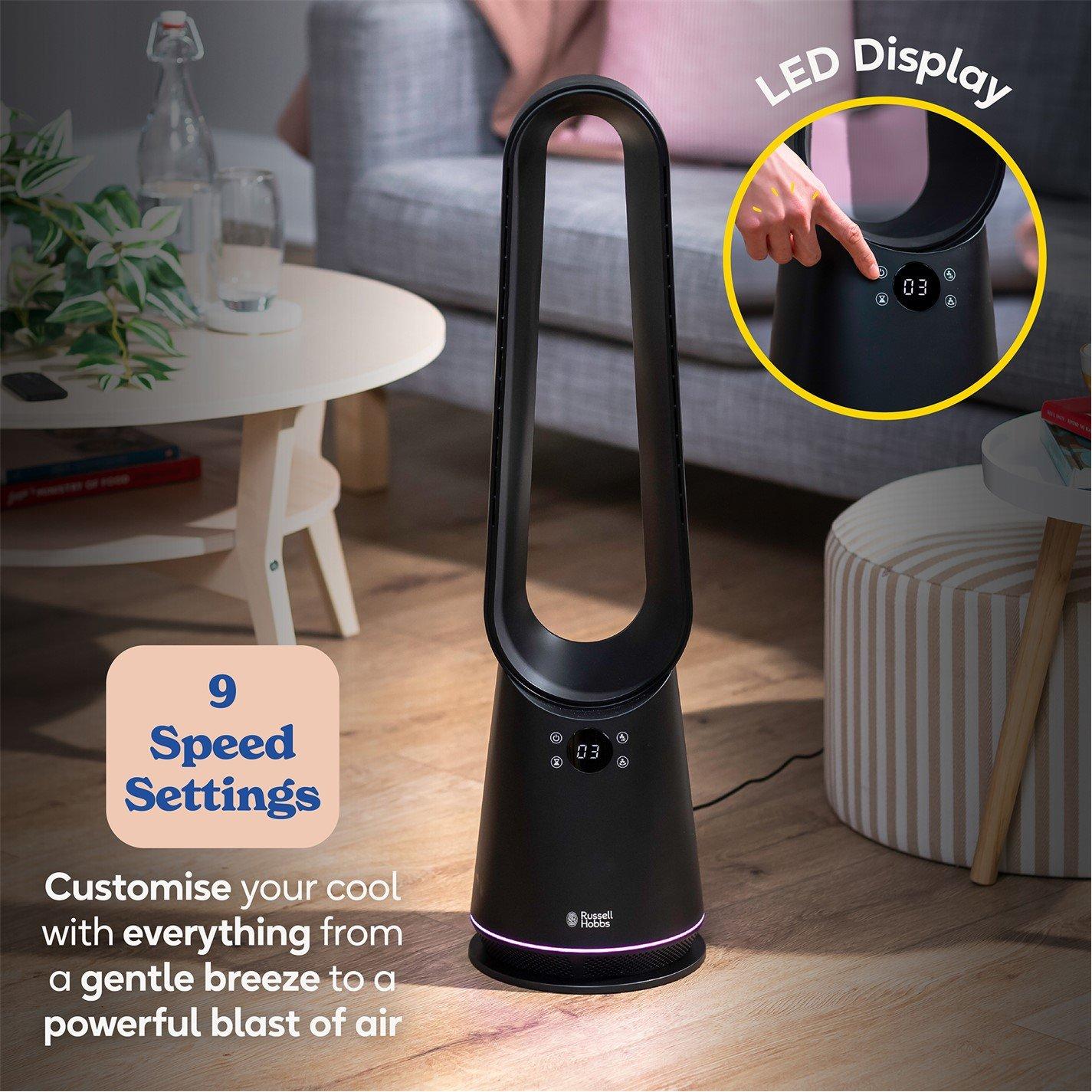 Black - Russell Hobbs - RHBLDLC25B Bladeless Cooling Fan - Black - 5