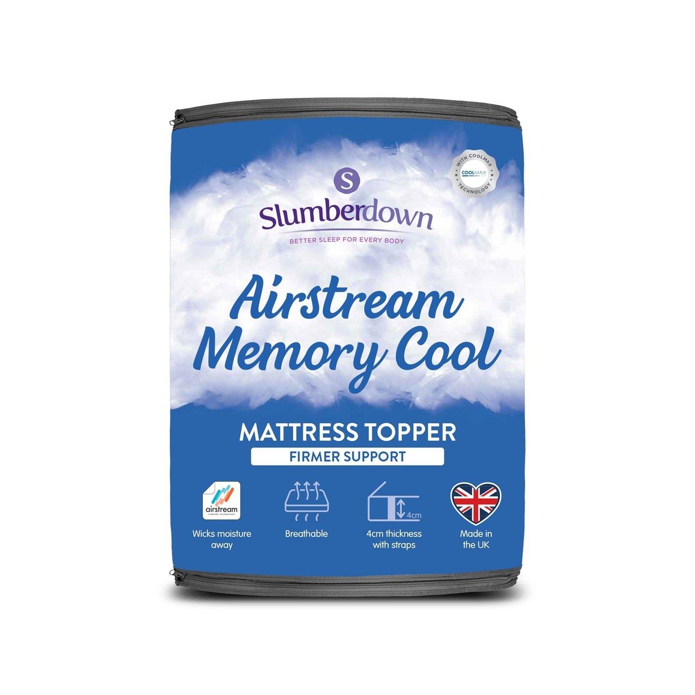 White - Slumberdown - Airstream Memory Cool Mattress Topper - 1