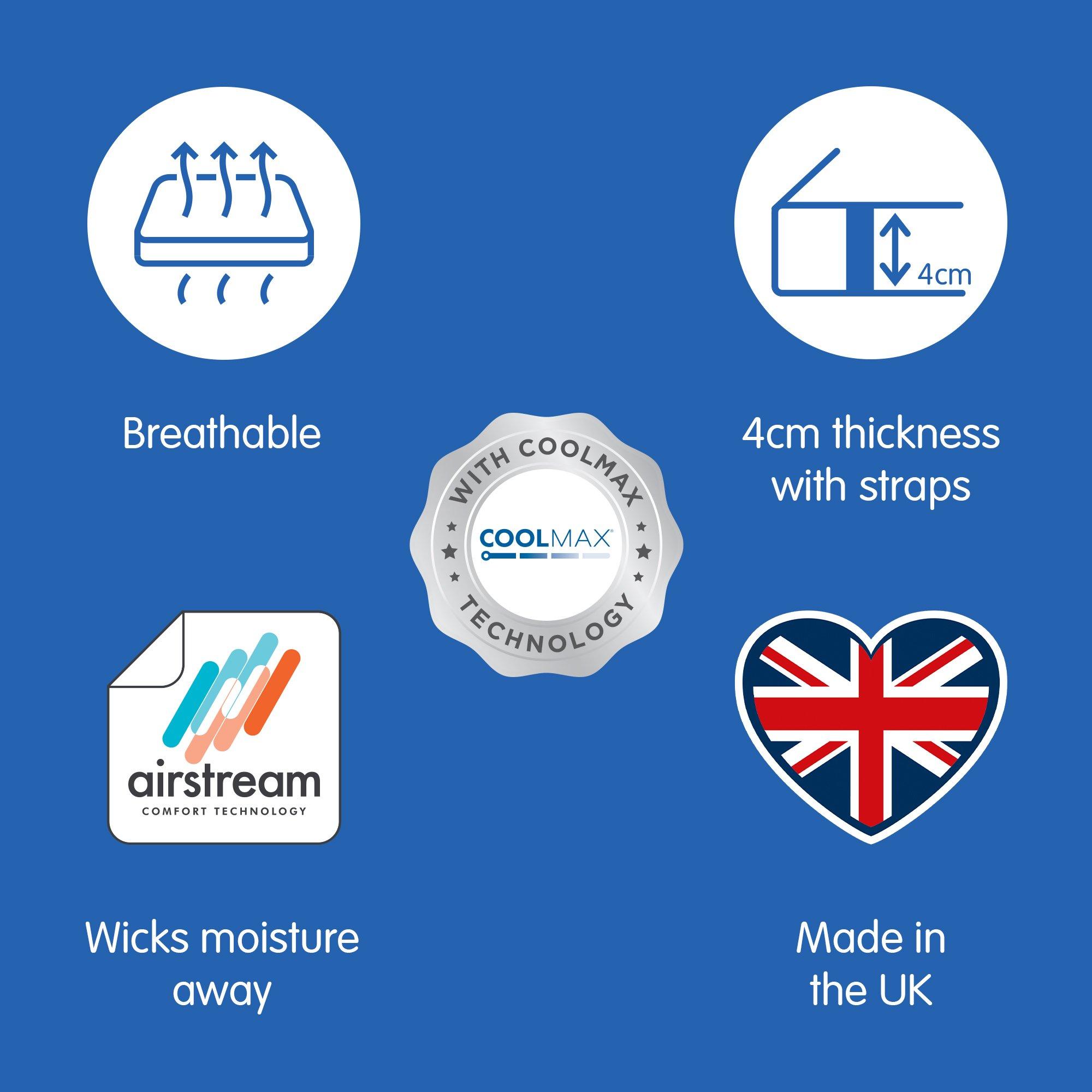 White - Slumberdown - Airstream Memory Cool Mattress Topper - 11