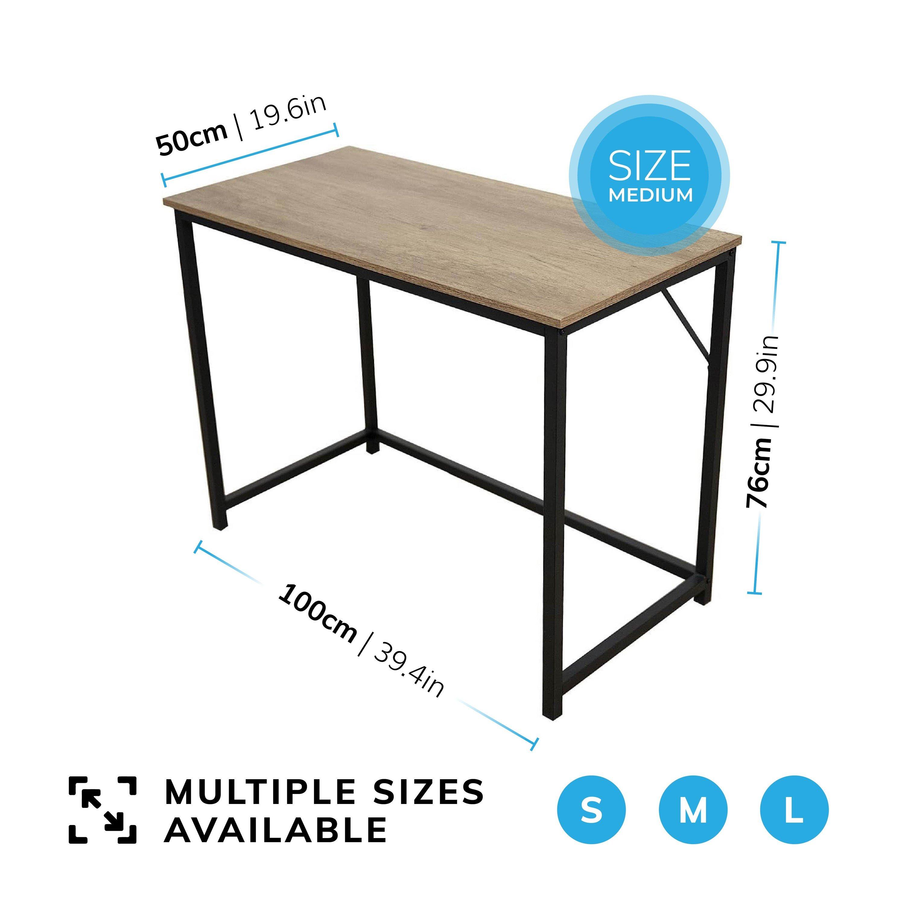 Rustic Grey - House of Home - Computer Desk Rustic Light Brown with Black Frame - 2