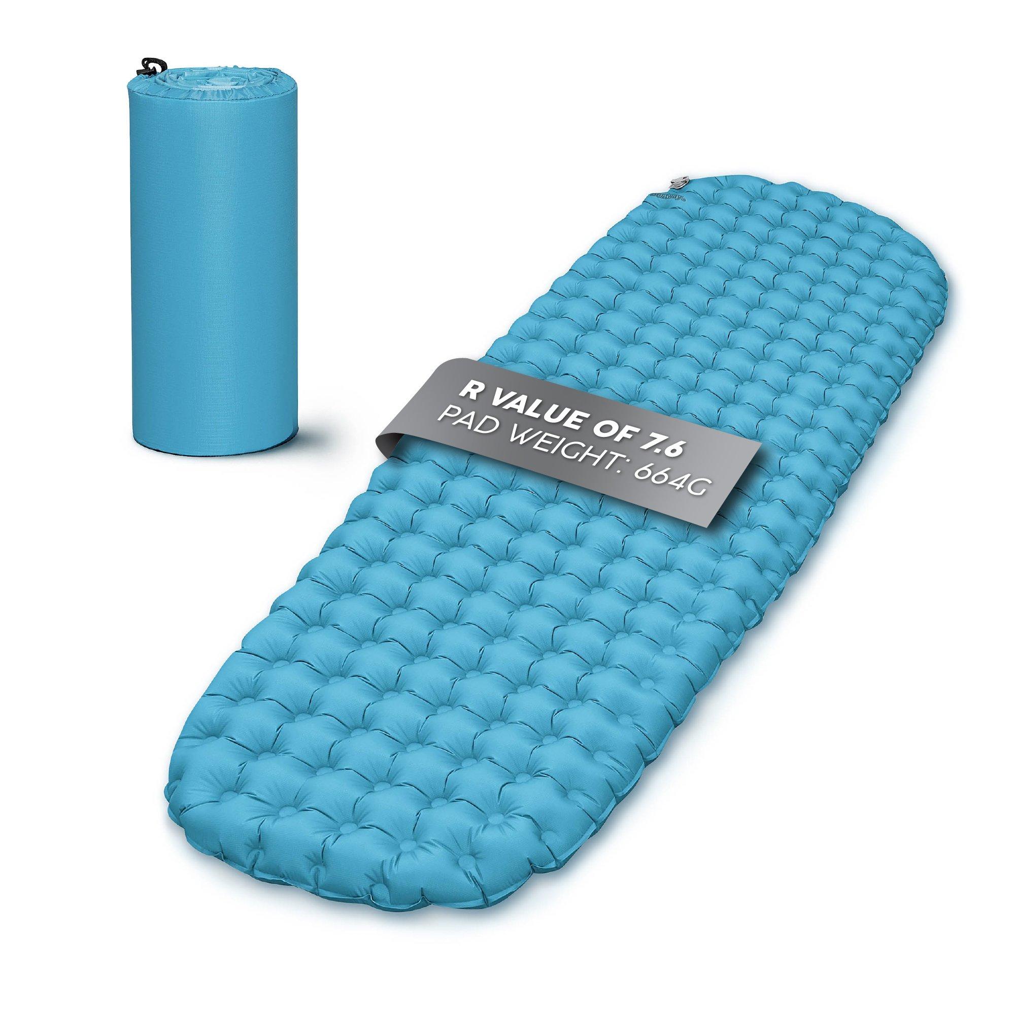 Blue - Bestway - AlpineLite Insulated Regular Mummy Sleeping Pad - 8