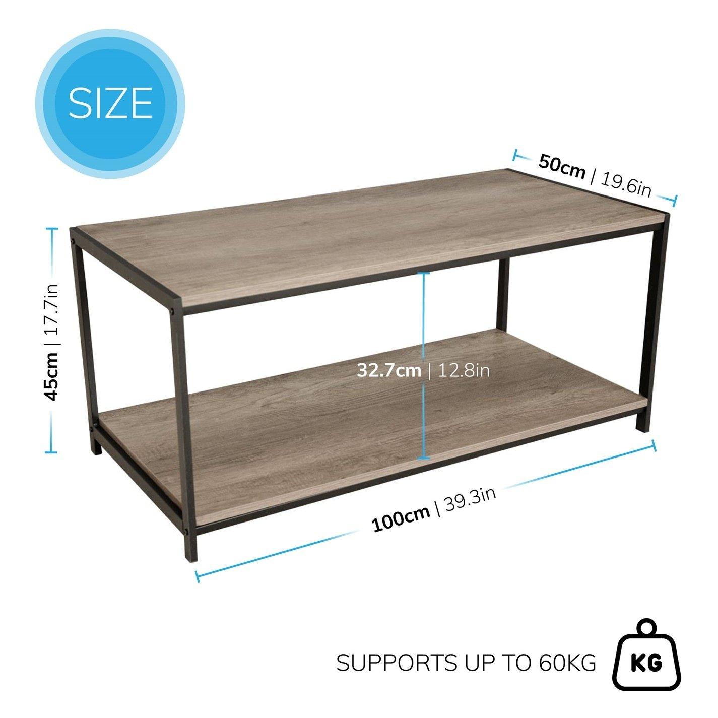 Rustic Grey - House of Home - Coffee Table RusticGrey with Metal Frame - 2