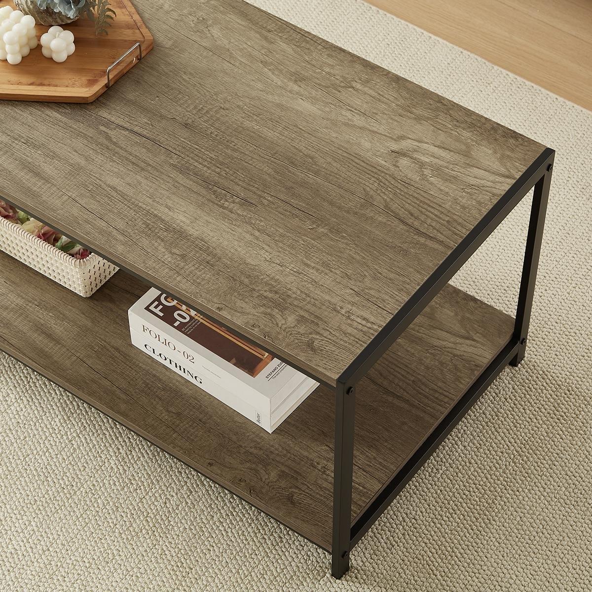 Rustic Grey - House of Home - Coffee Table RusticGrey with Metal Frame - 3