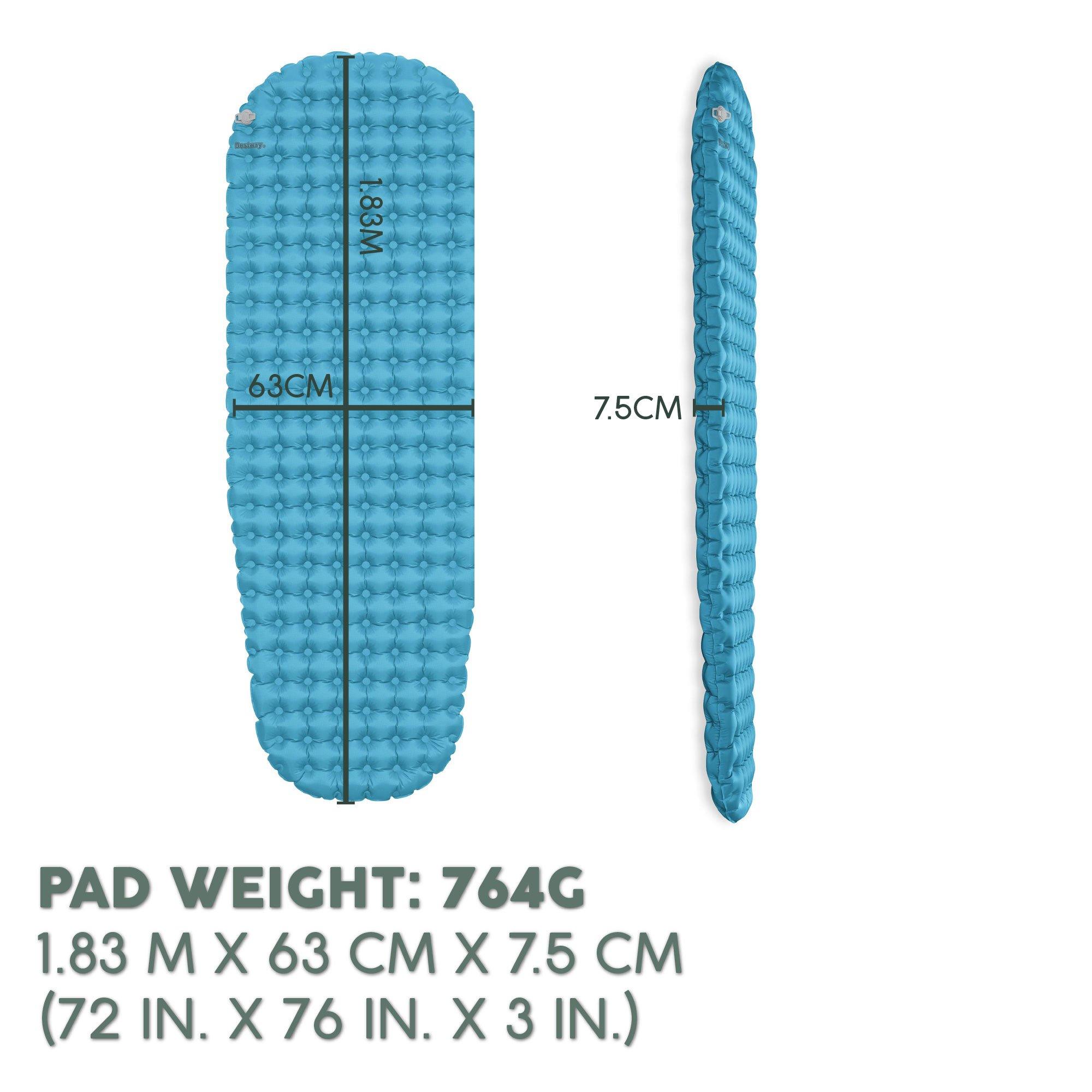 Blue - Bestway - AlpineLite Insulated Wide Mummy Sleeping Pad - 6