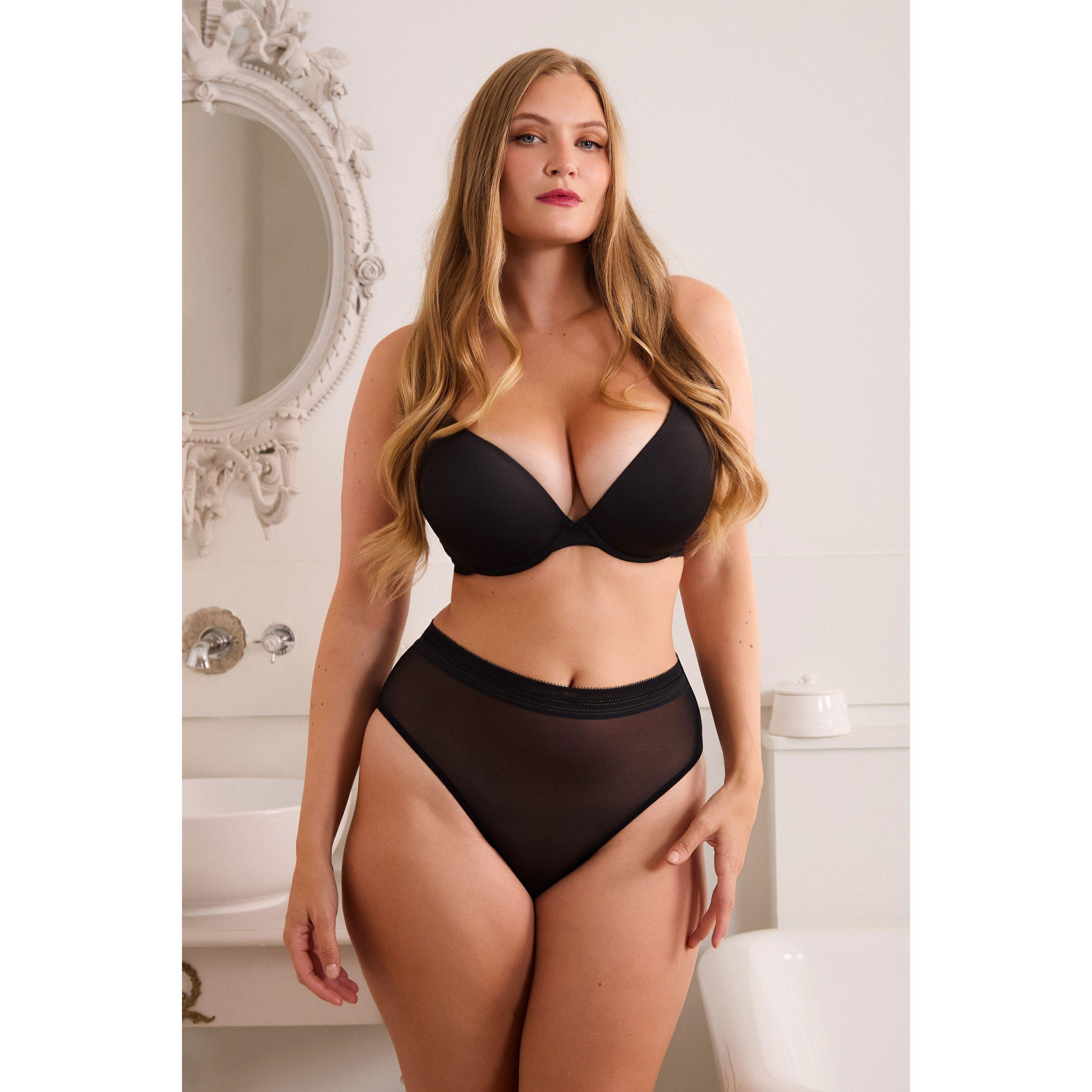 Black - Playful Promises - Icon Black Microfiber Moulded Cup Bra - 2