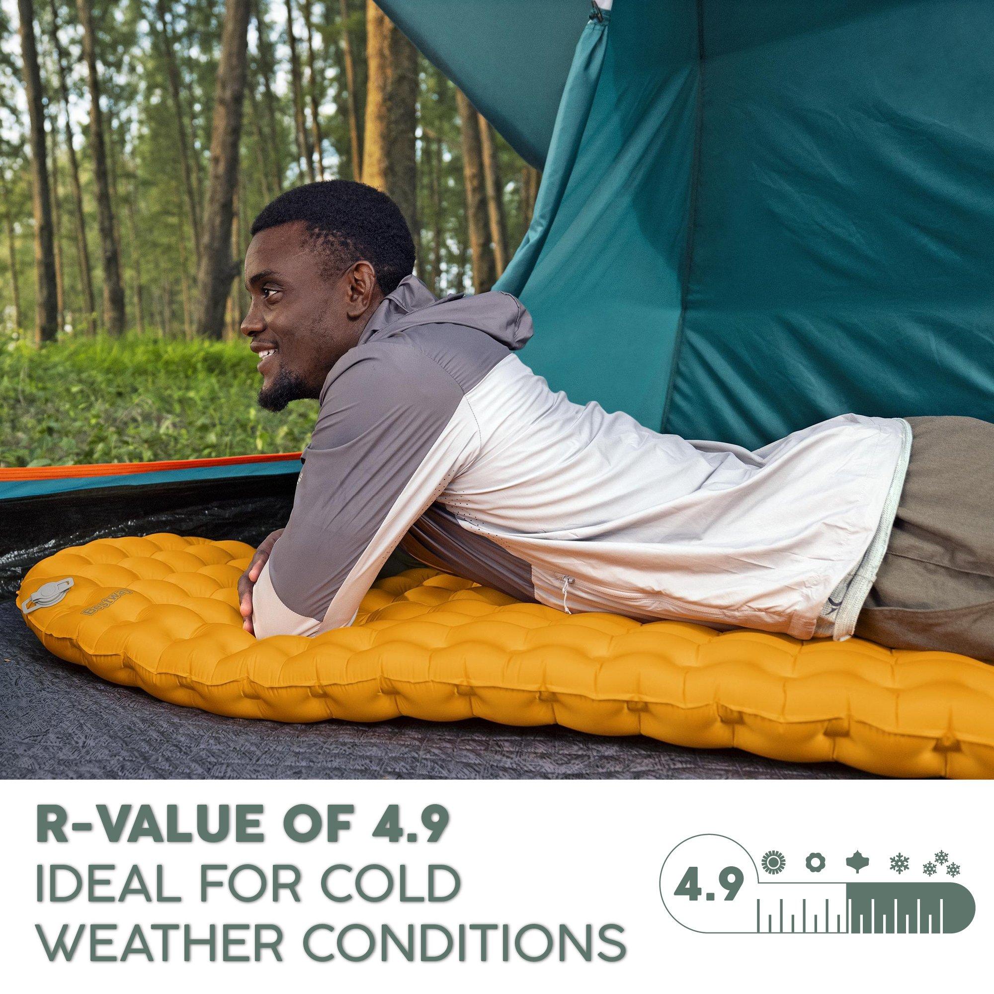 Yellow - Bestway - RidgeLite Insulated Regular Mummy Sleeping Pad - 4