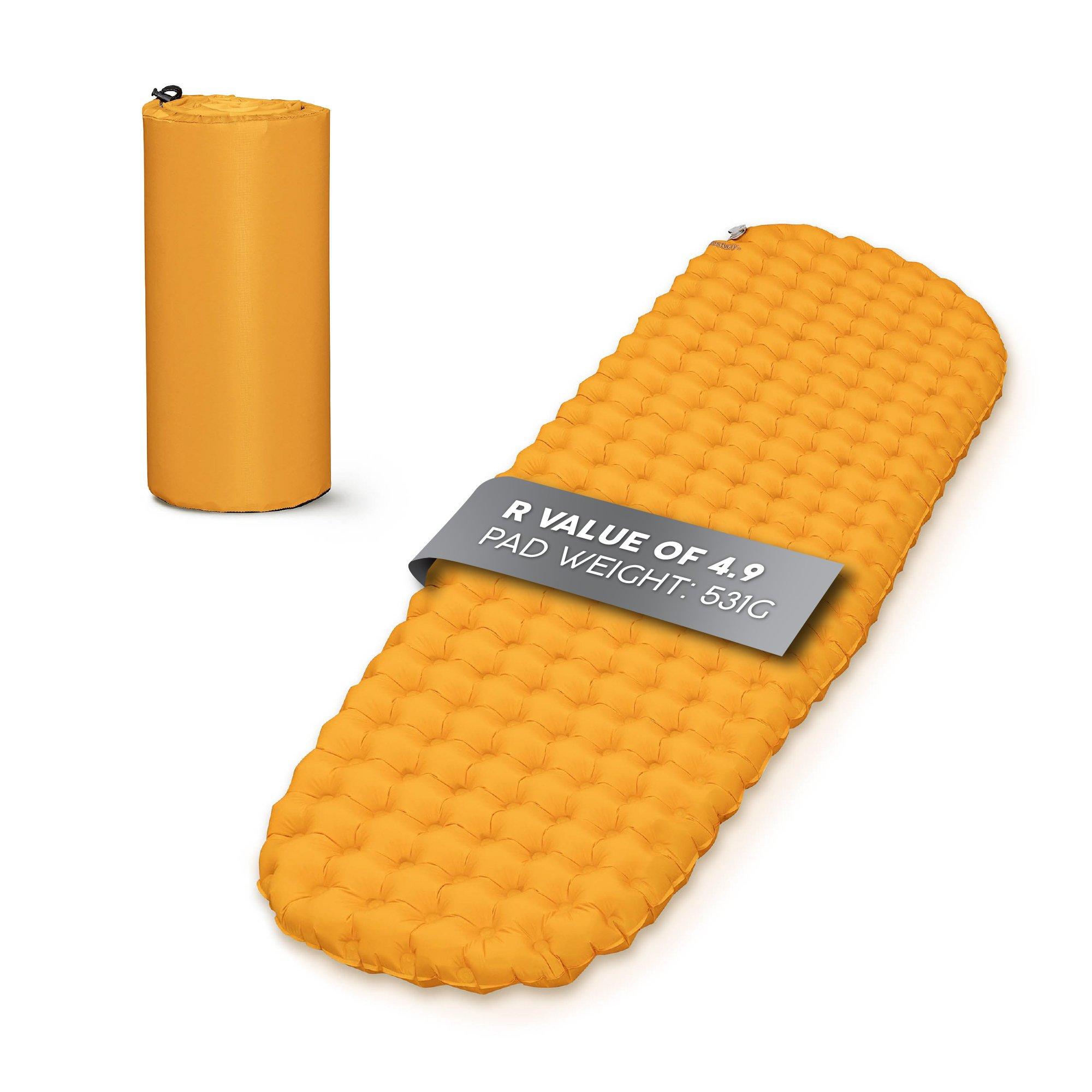 Yellow - Bestway - RidgeLite Insulated Regular Mummy Sleeping Pad - 8