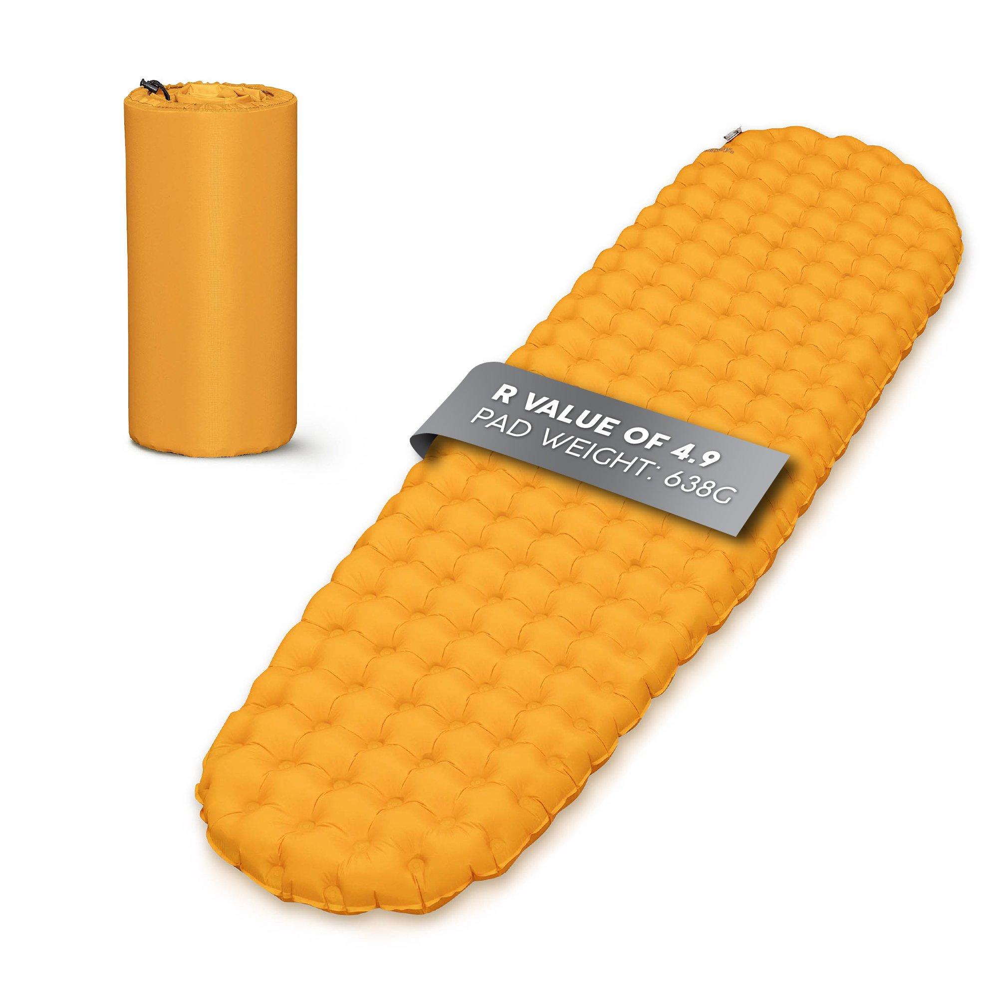 Yellow - Bestway - RidgeLite Insulated Large Mummy Sleeping Pad - 8