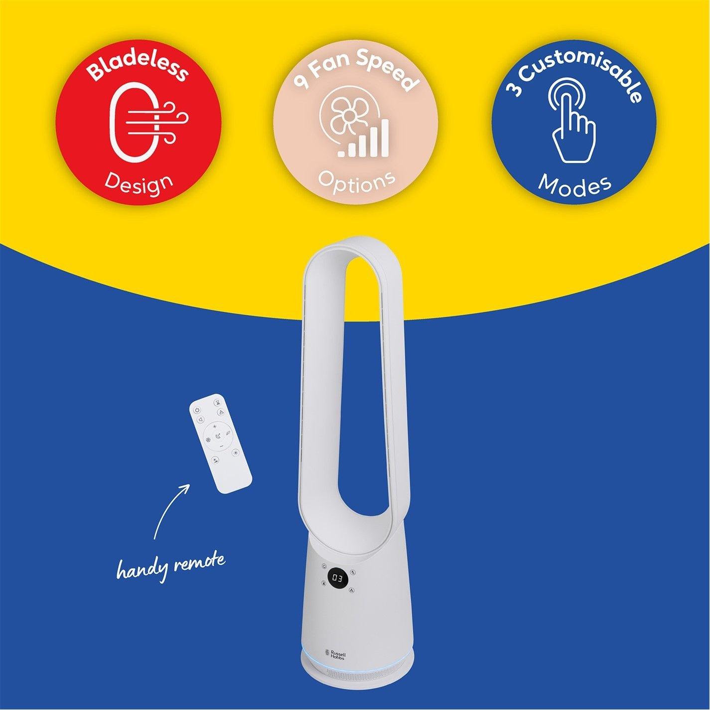 White - Russell Hobbs - RHBLDLC25 Bladeless Cooling Fan - White - 3
