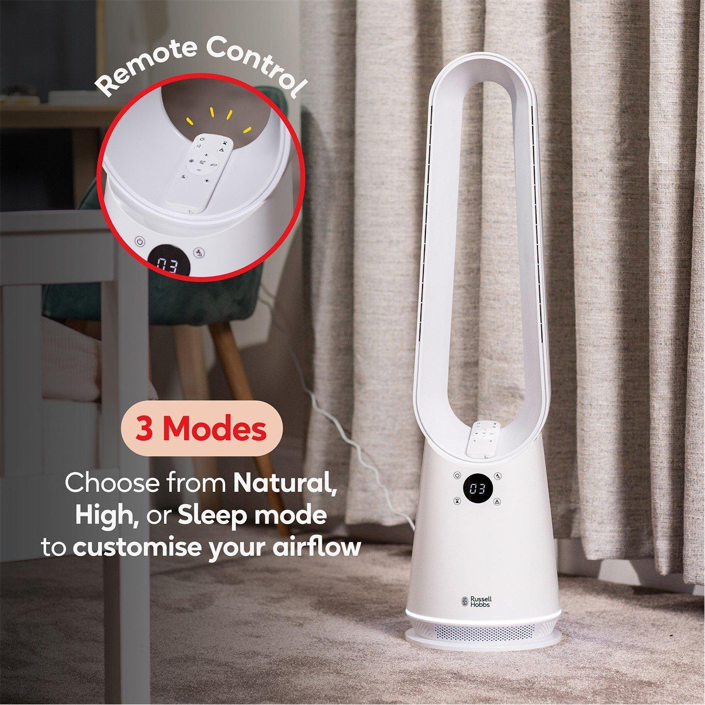 White - Russell Hobbs - RHBLDLC25 Bladeless Cooling Fan - White - 6