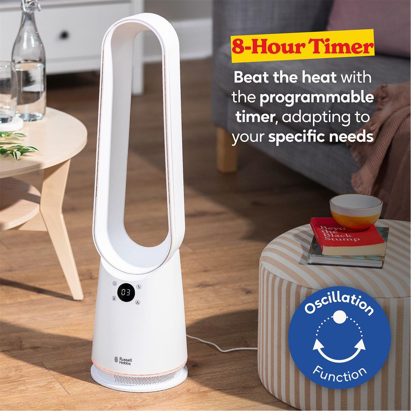 White - Russell Hobbs - RHBLDLC25 Bladeless Cooling Fan - White - 7