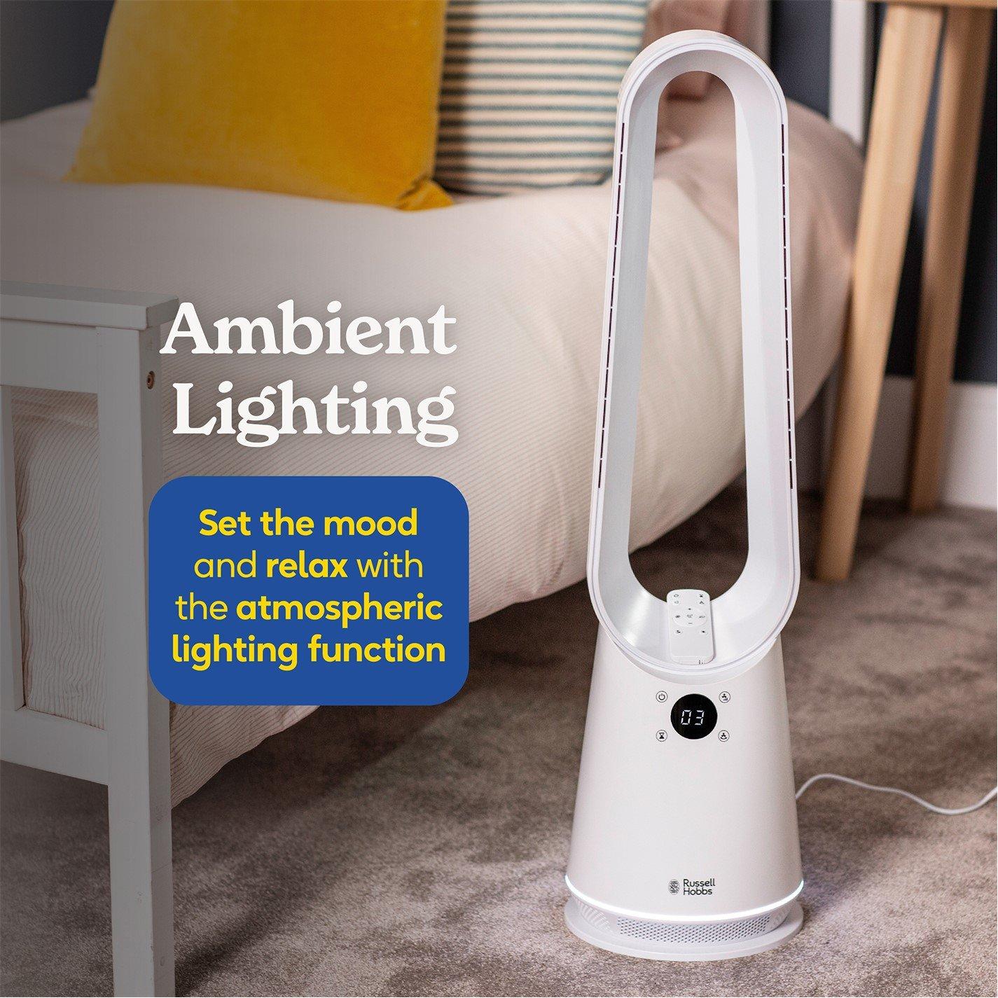 White - Russell Hobbs - RHBLDLC25 Bladeless Cooling Fan - White - 8