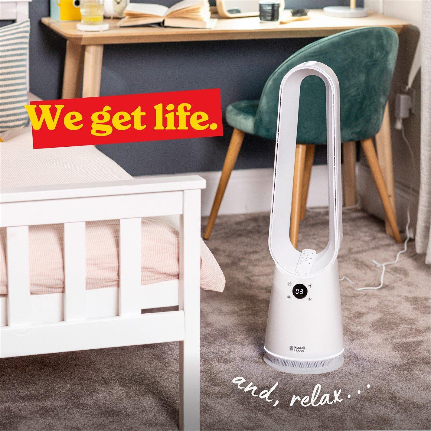 White - Russell Hobbs - RHBLDLC25 Bladeless Cooling Fan - White - 9