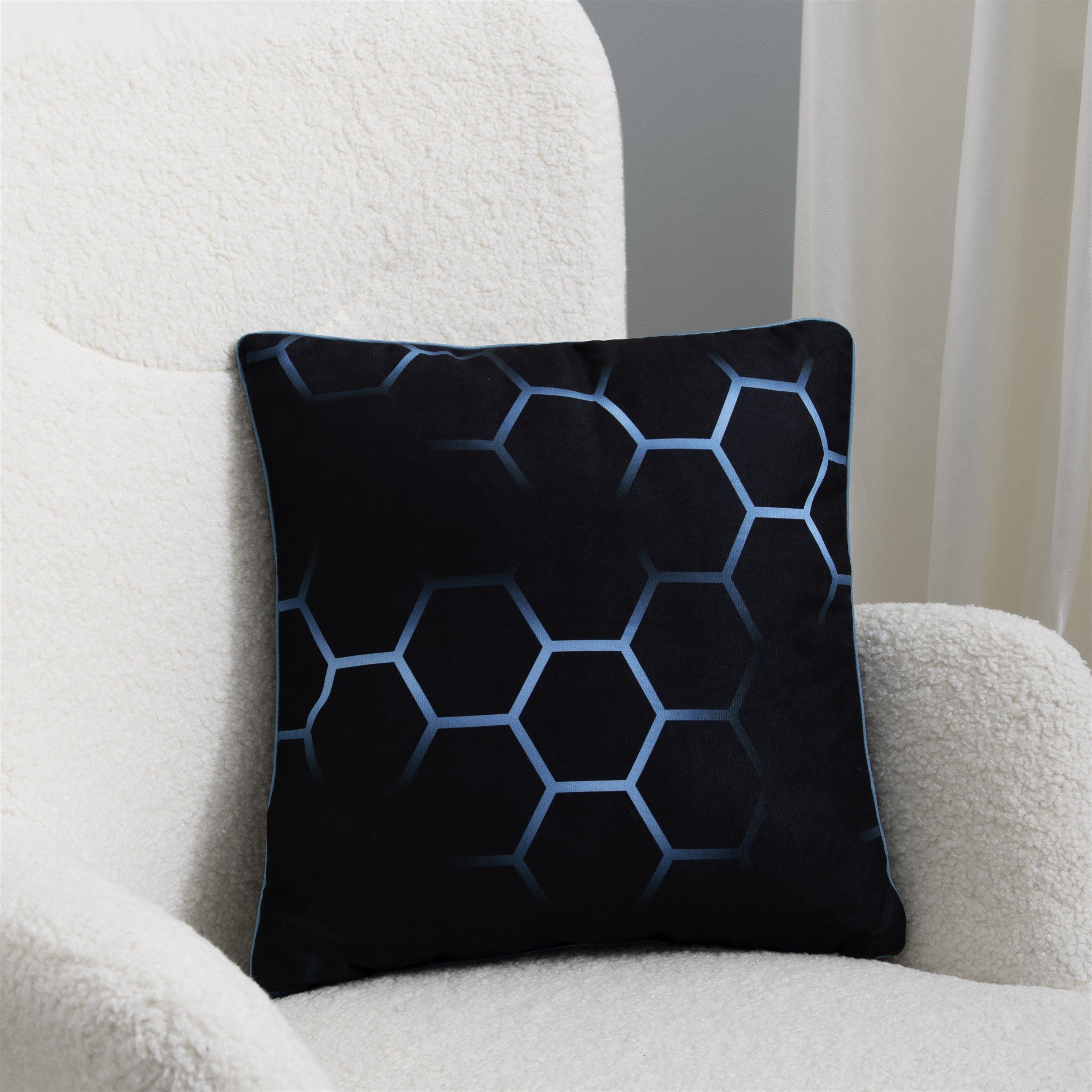 Blue - Mercedes - Mercedes Ridge Square Cushion - 9