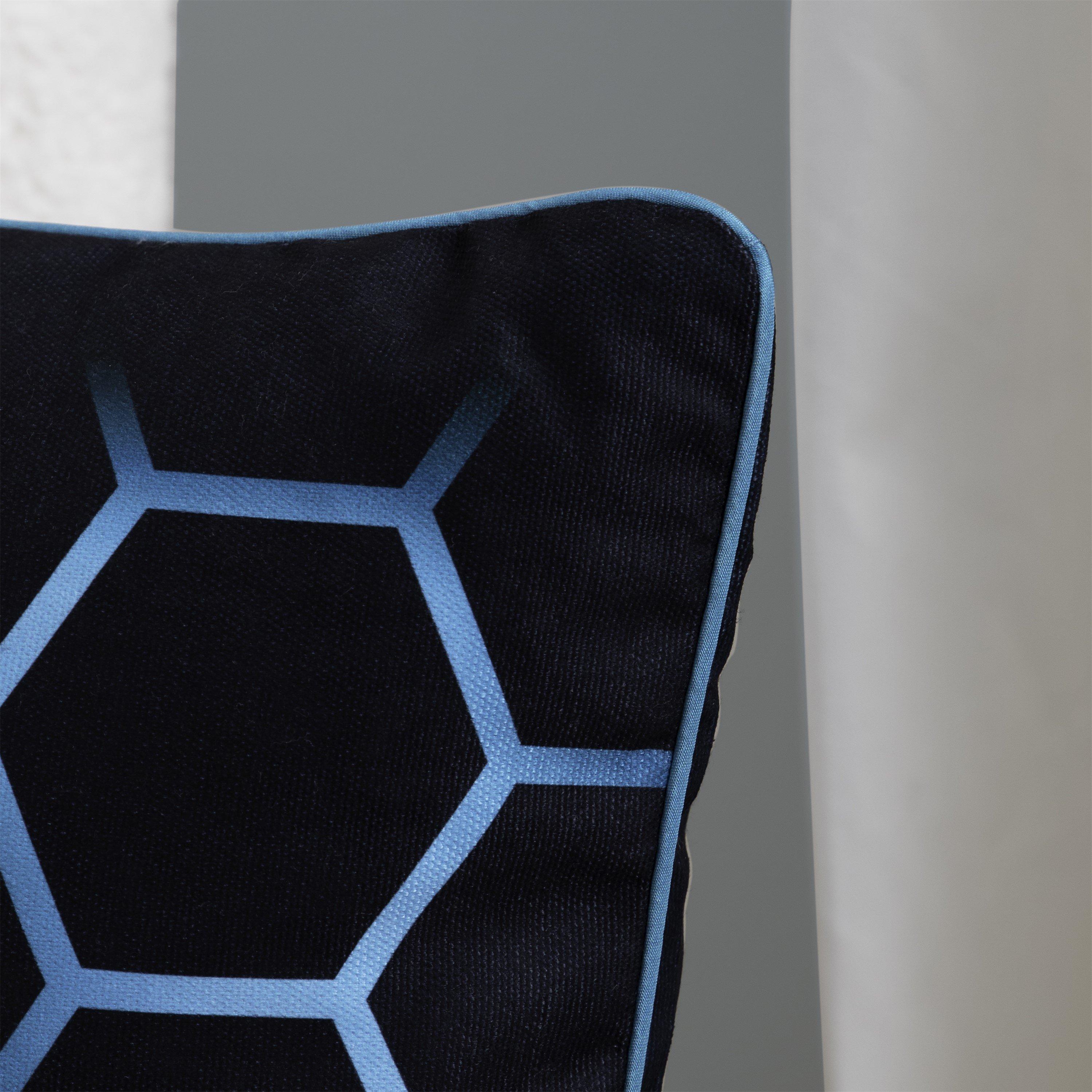 Blue - Mercedes - Mercedes Ridge Square Cushion - 10