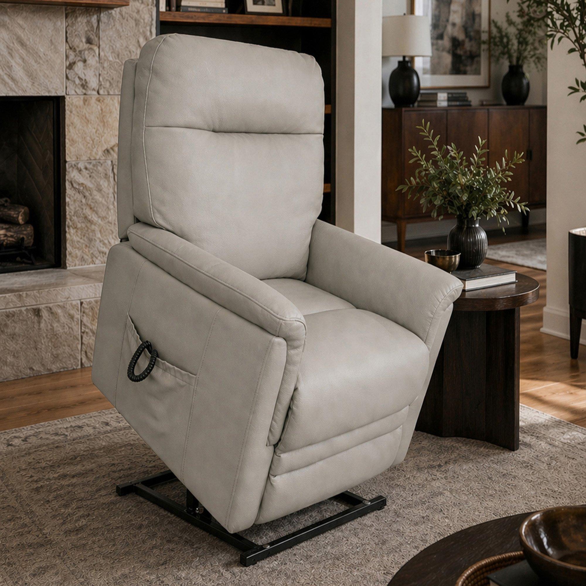 Pewter - Aspire - Dual Motor Riser Recliner Armchair (1 Seater) - 5