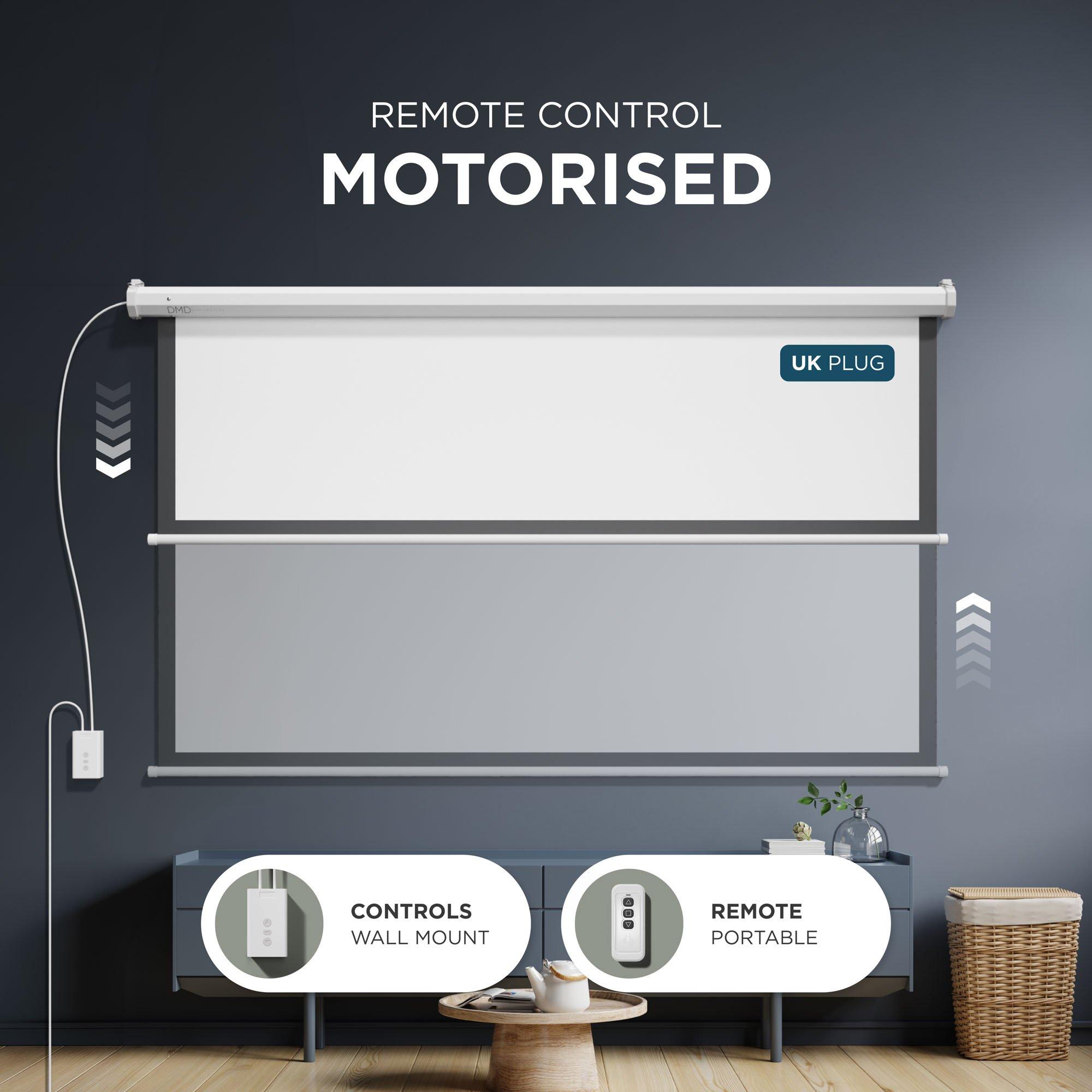 White - DMD Collective - 84 Electric Motorized Screen 16:9 Aspect Ratio - 3