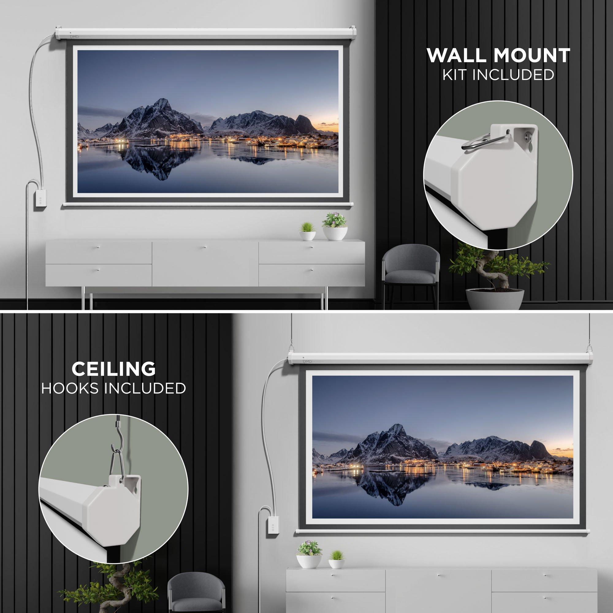 White - DMD Collective - 84 Electric Motorized Screen 16:9 Aspect Ratio - 5