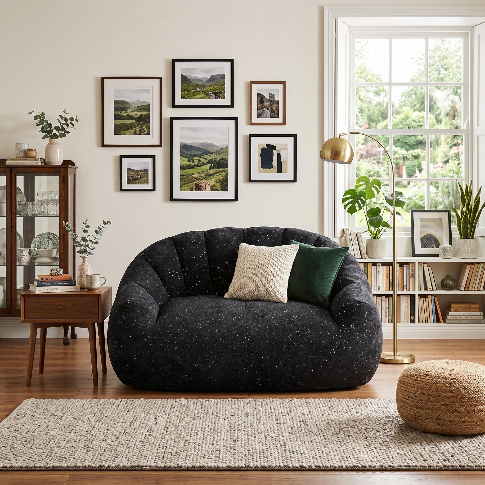 Black - Urban Meuble - SOFA Plush Bean Bag Lazy Couch - 1