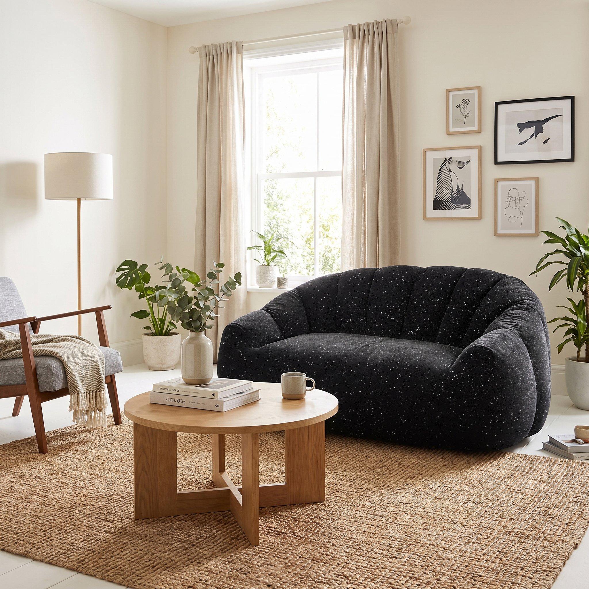 Black - Urban Meuble - SOFA Plush Bean Bag Lazy Couch - 2